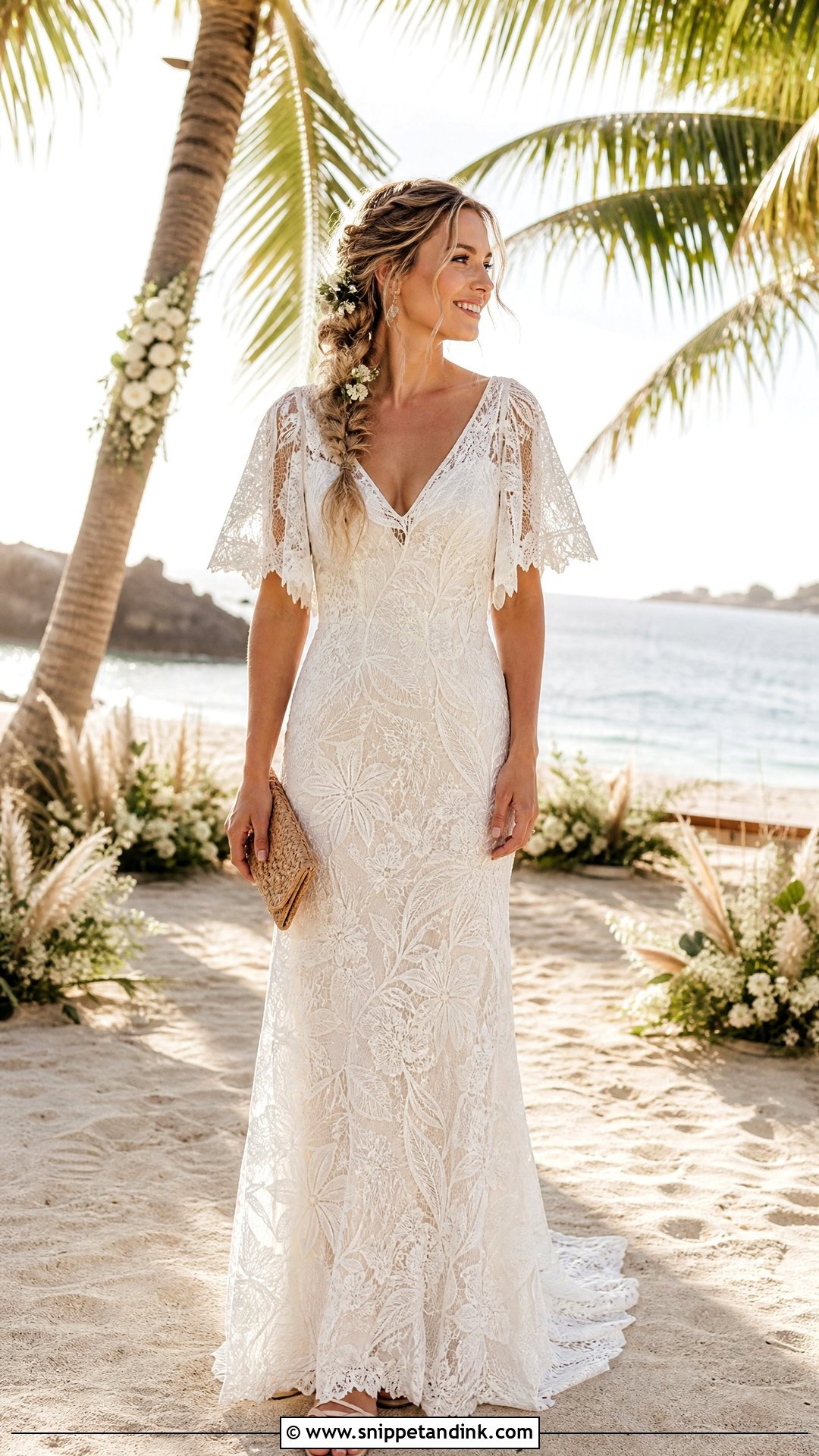 Boho Lace Tropical Wedding Dress - Snippet and Ink - 20 Tropical Wedding Dresses