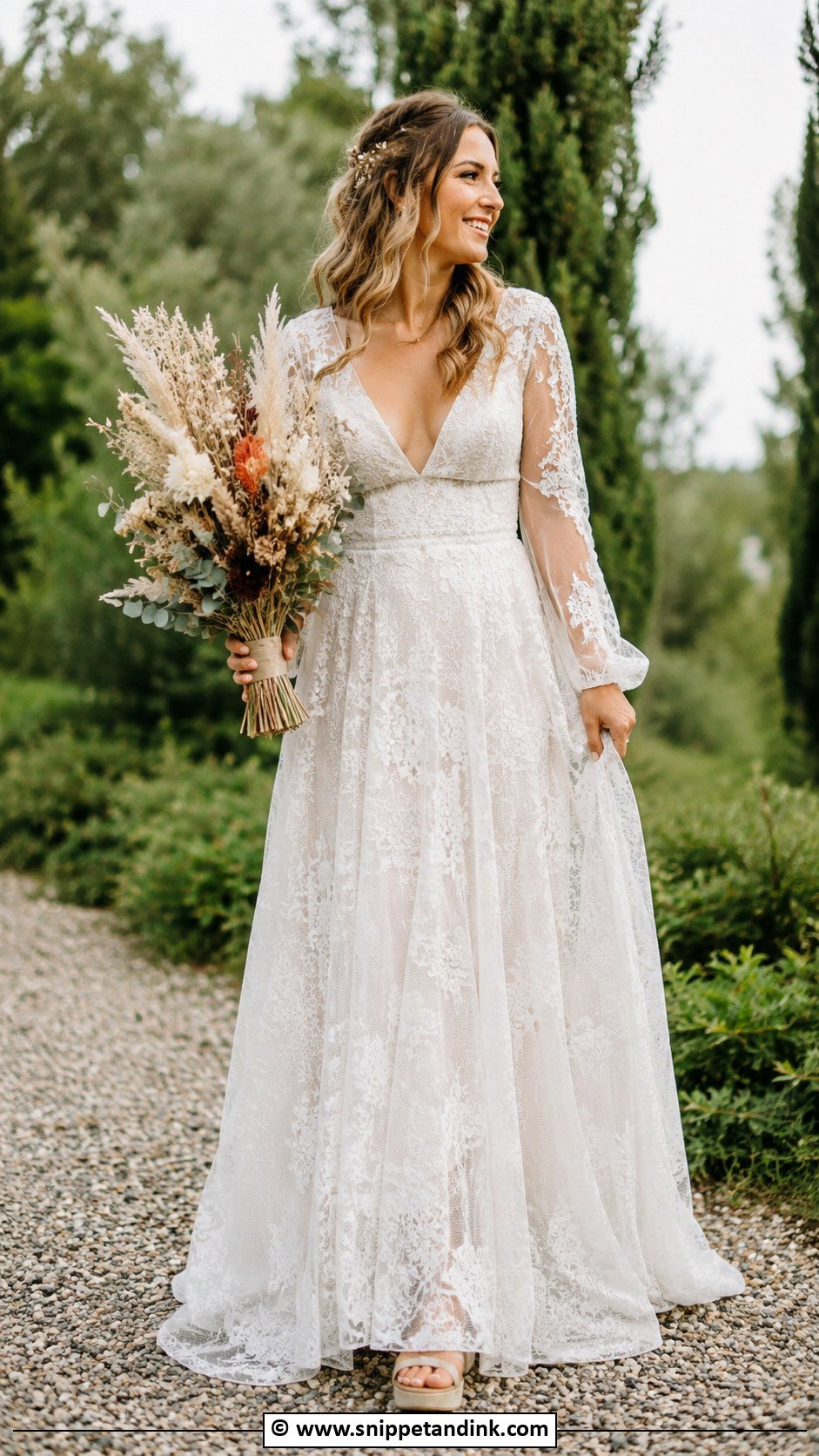 Boho Lace Wedding Dress - Snippet and Ink - 30 70s Wedding Dress Ideas