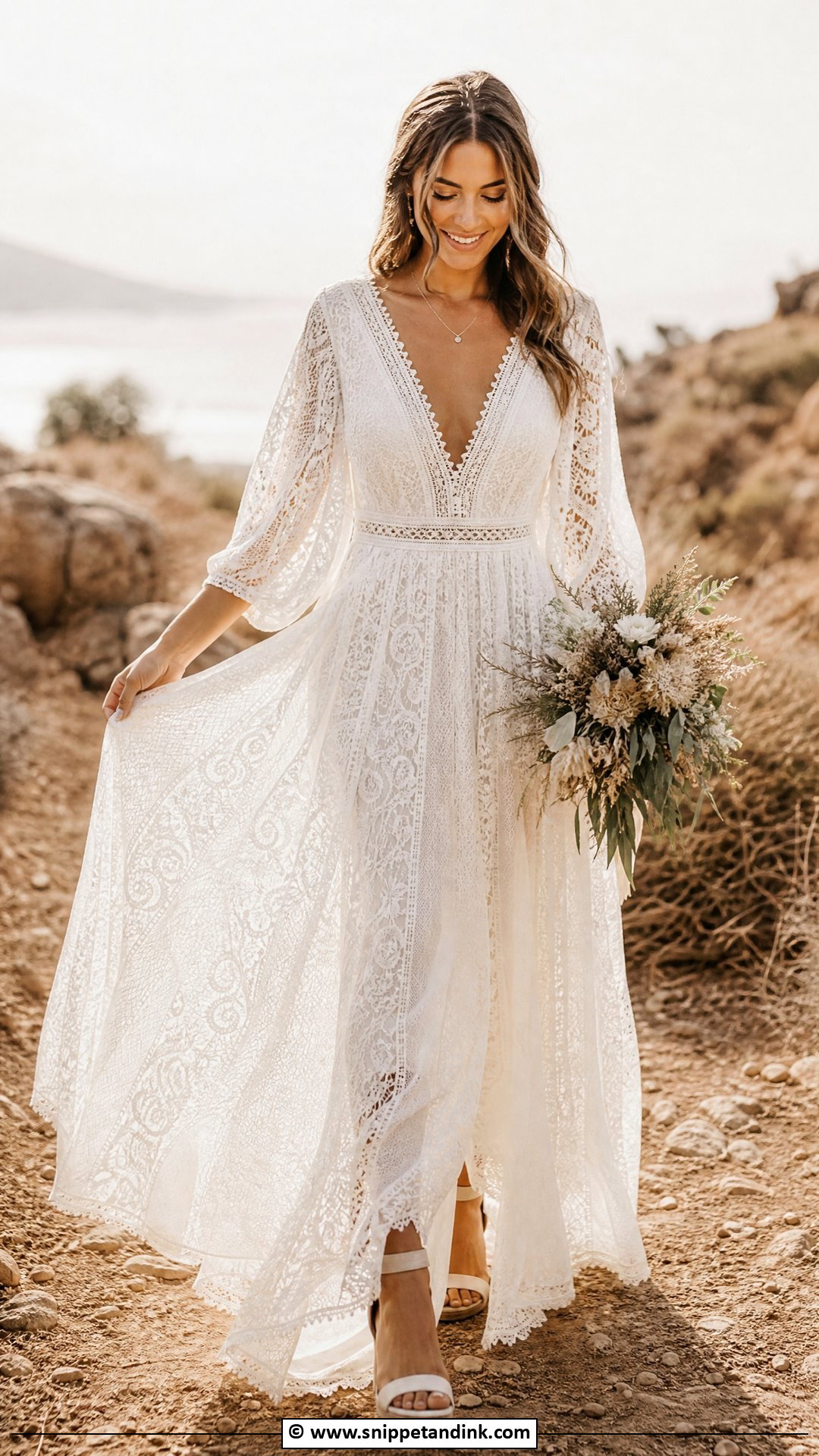Boho Lace Wedding Dress - Snippet and Ink - 35 Lace Wedding Dresses