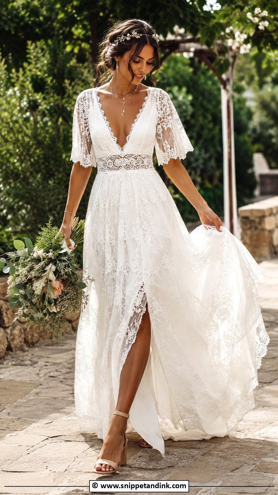 Boho Lace Wedding Dress - Snippet and Ink - 35 Whimsical Wedding Dress Ideas