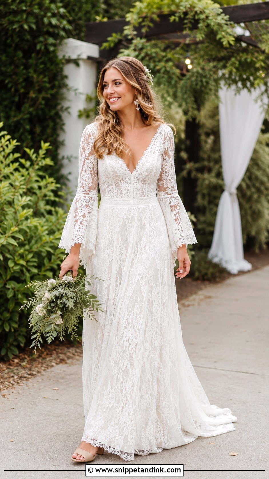 Boho Lace Wedding Dress - Snippet and Ink - 30 Wedding Dresses Aesthetic
