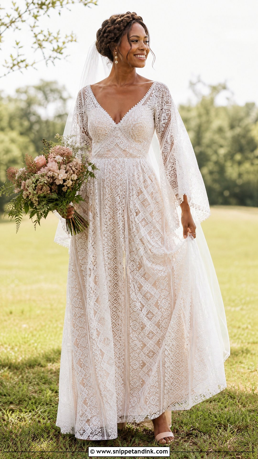 Boho Lace Wedding Dress - Snippet and Ink - 25 Black Woman Wedding Dress Ideas