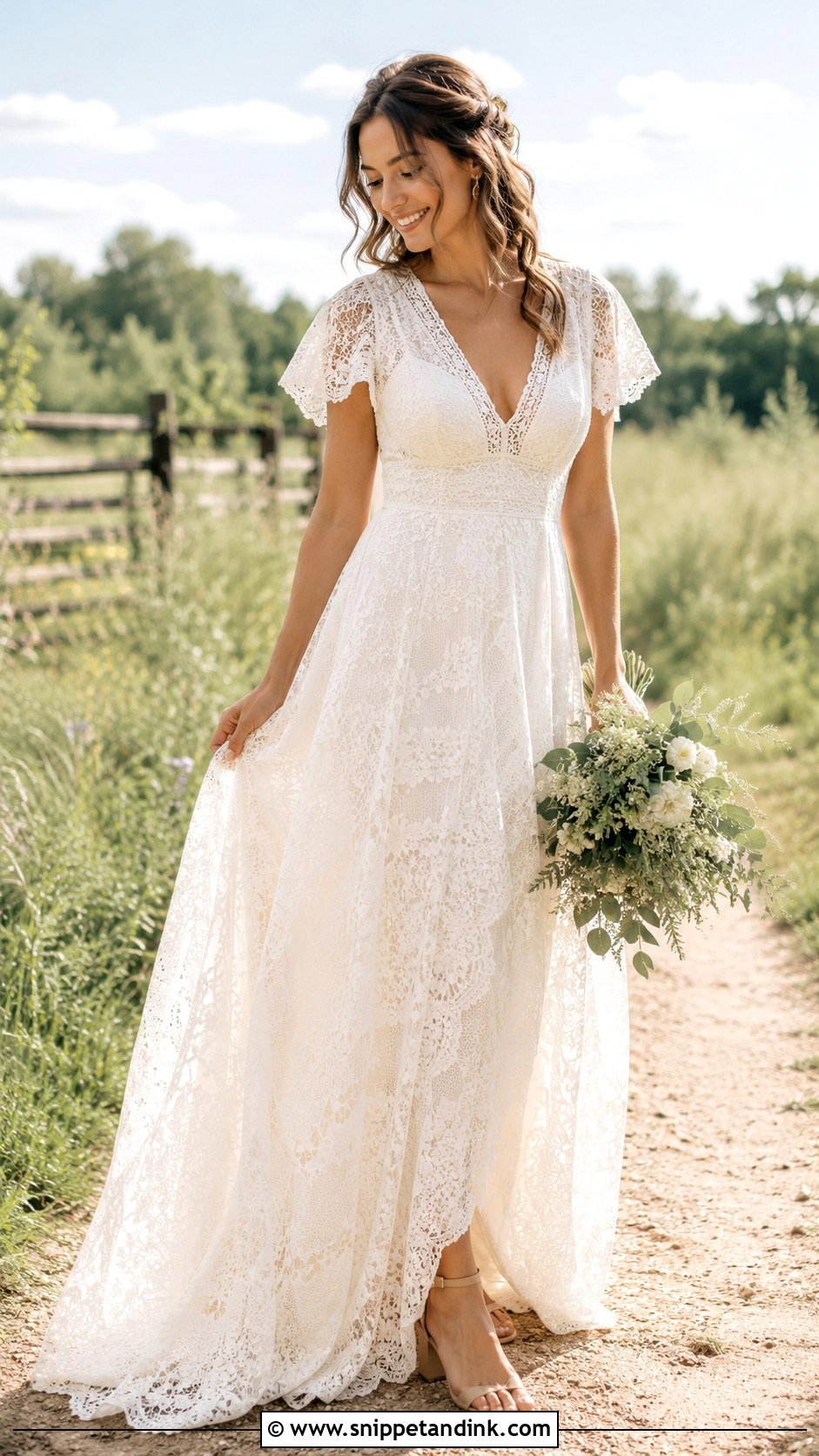 Boho Lace Wedding Dress - Snippet and Ink - 25 Bridal Lace Ideas