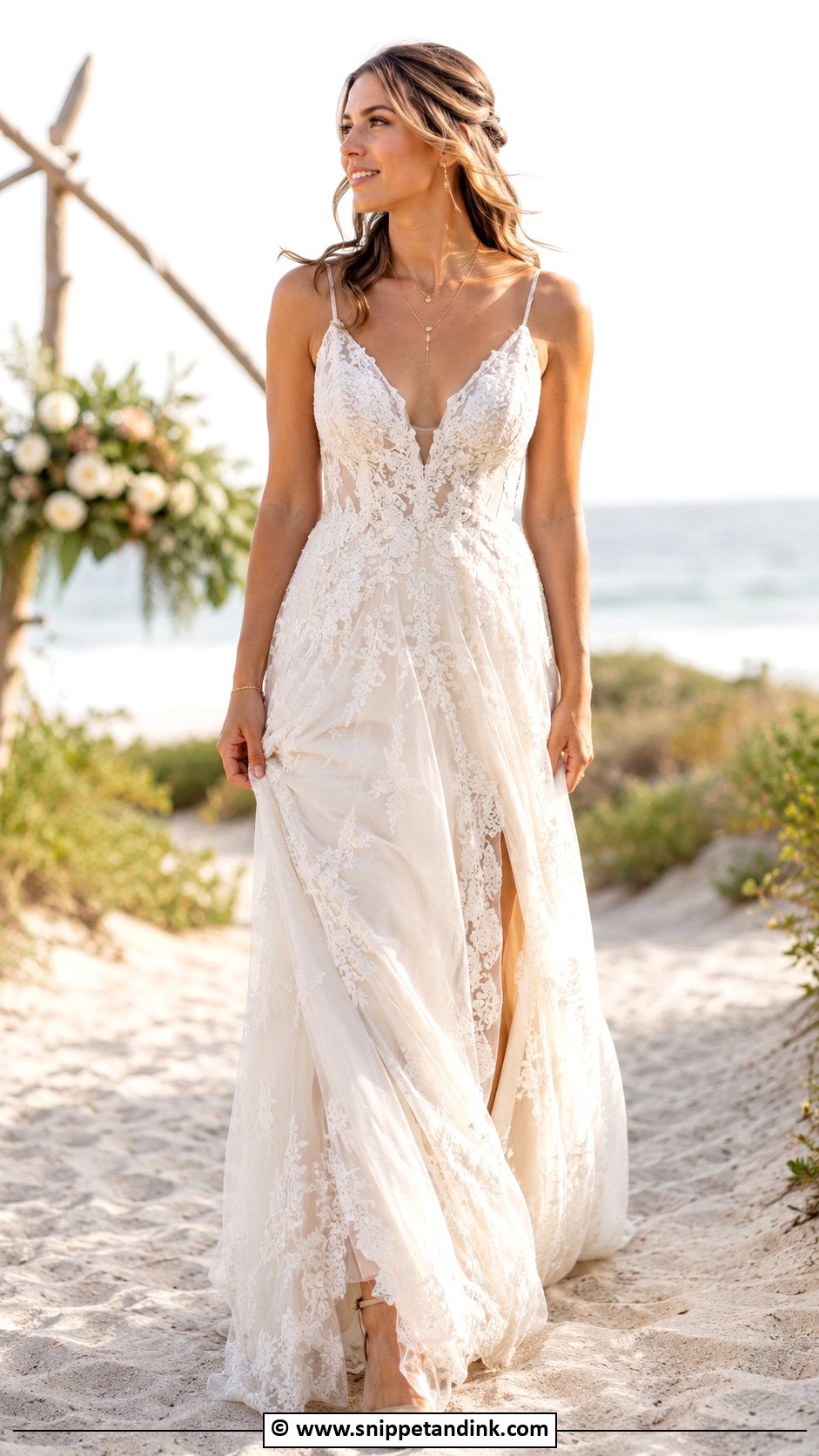 Boho Lace Wedding Dress - Snippet and Ink - 30 Chic Wedding Dress Ideas