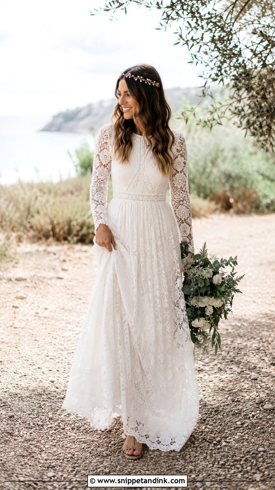 Boho Lace Wedding Dress - Snippet and Ink - 25 Modest Lace Wedding Dresses