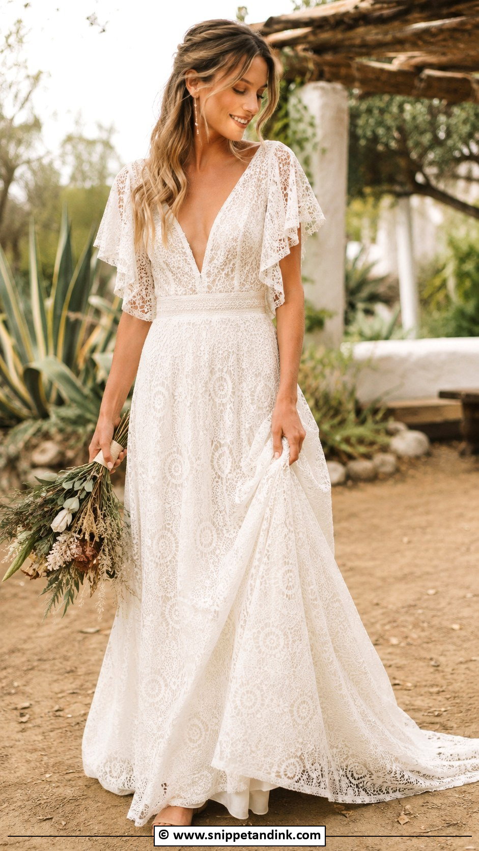Boho Lace Wedding Dress - Snippet and Ink - 30 Cute Wedding Dress Ideas