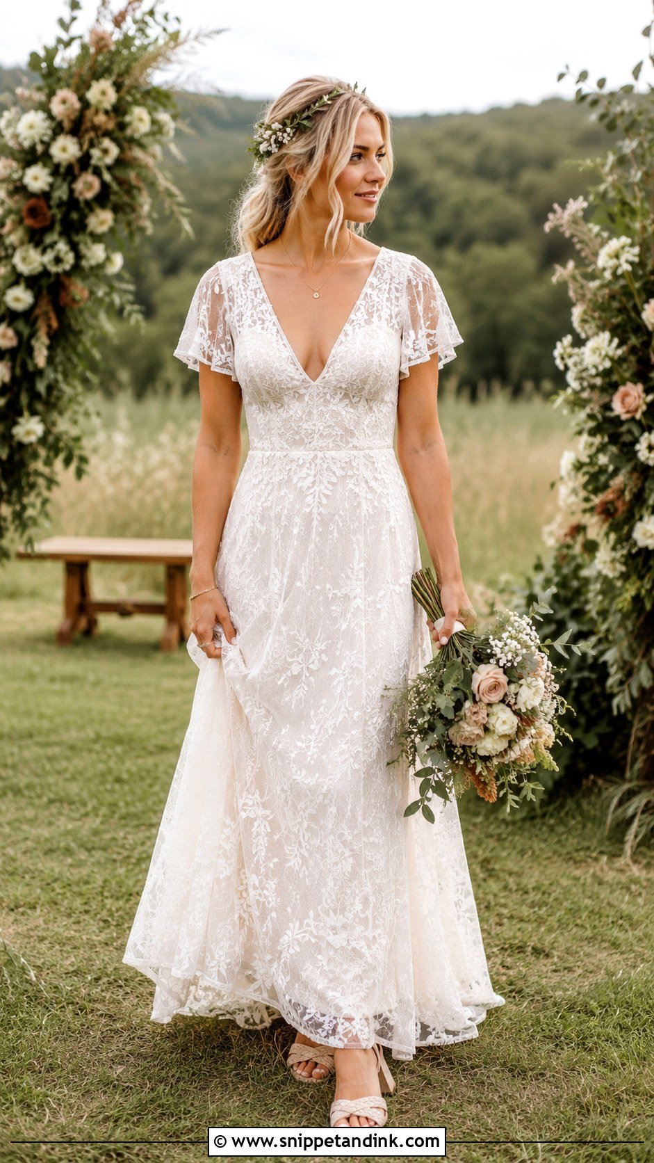 Boho Lace Wedding Dress - Snippet and Ink - 20 Ladies Wedding Dress Ideas