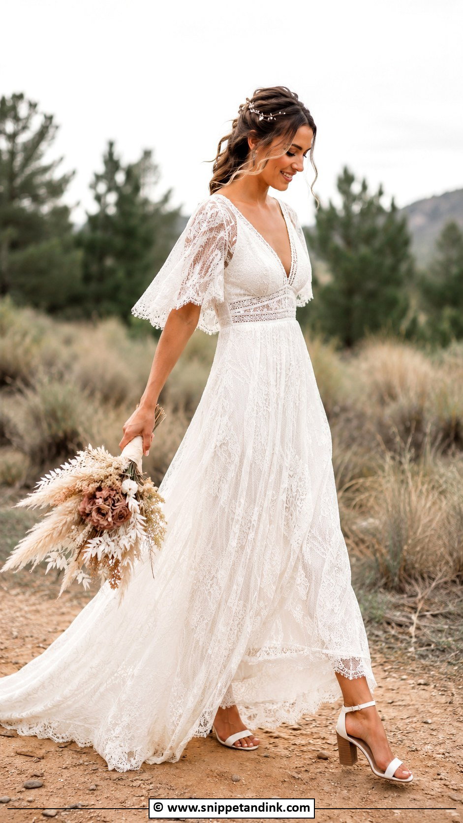 Boho Lace Wedding Dress - Snippet and Ink - 30 Flowy Wedding Dress Ideas