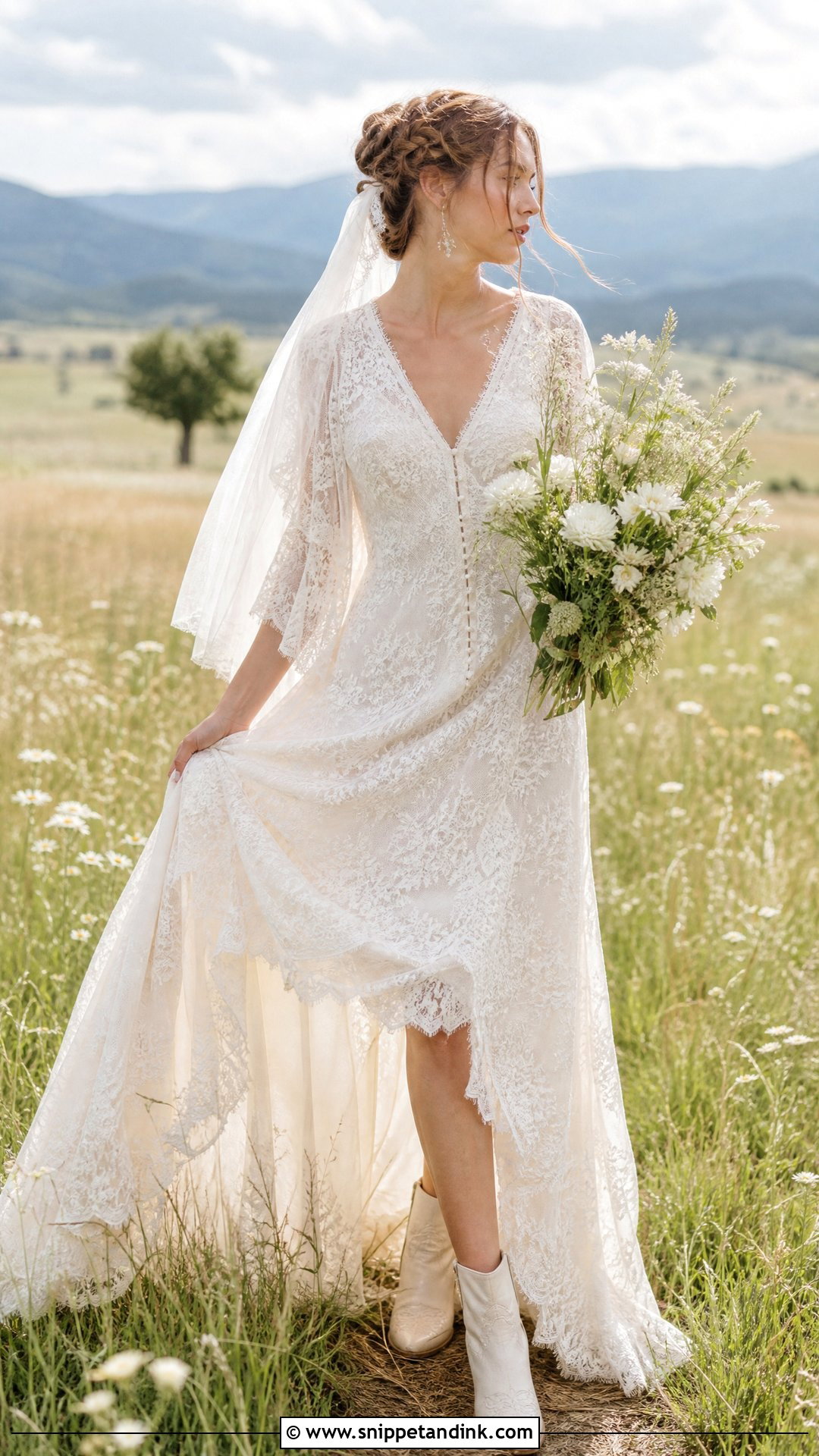 Boho Lace Wedding Dress Look - Snippet and Ink - 20 Perfect Bride Ideas