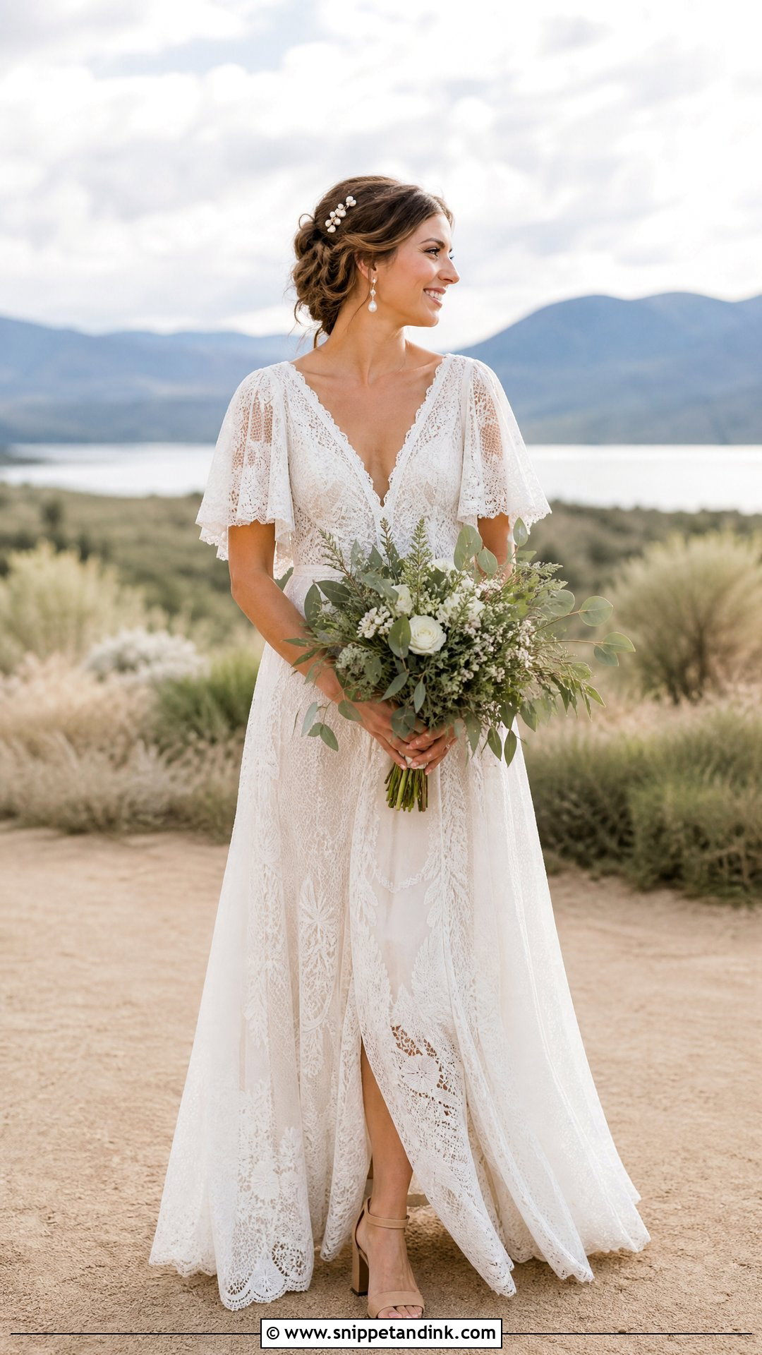 Boho Lace Wedding Dress Outfit - Snippet and Ink - 20 Outfit for Bride Ideas