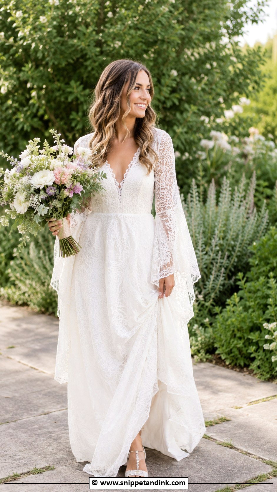 Boho Lace Wedding Dress With Sleeves - Snippet and Ink - 30 Lace Wedding Dress with Sleeves