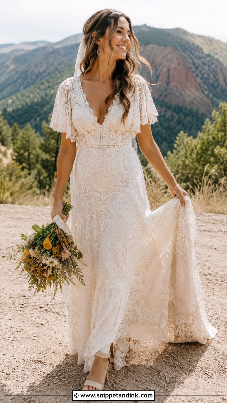 Boho Lace Wedding Gown - Snippet and Ink - 25 Beautiful Wedding Gowns
