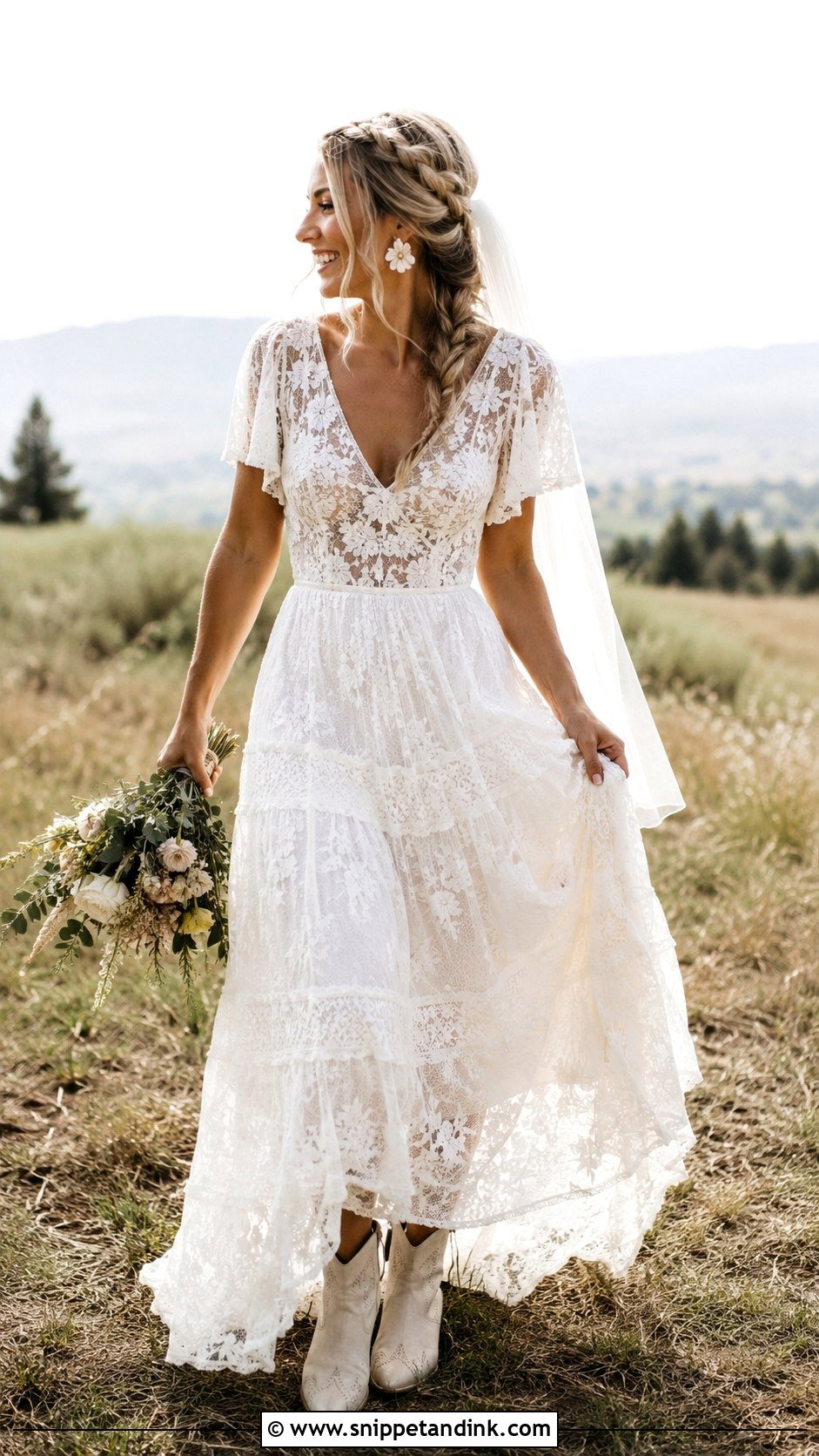 Boho Lace Wedding Gown - Snippet and Ink - 20 Lace Gown Styles for Wedding