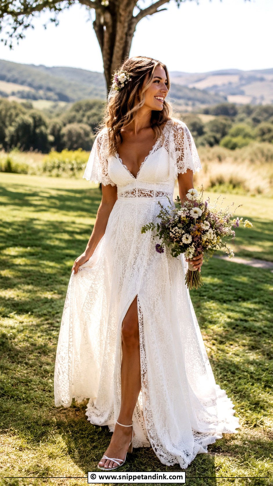 Boho Lace Wedding Gown - Snippet and Ink - 25 Lace Wedding Gown Ideas