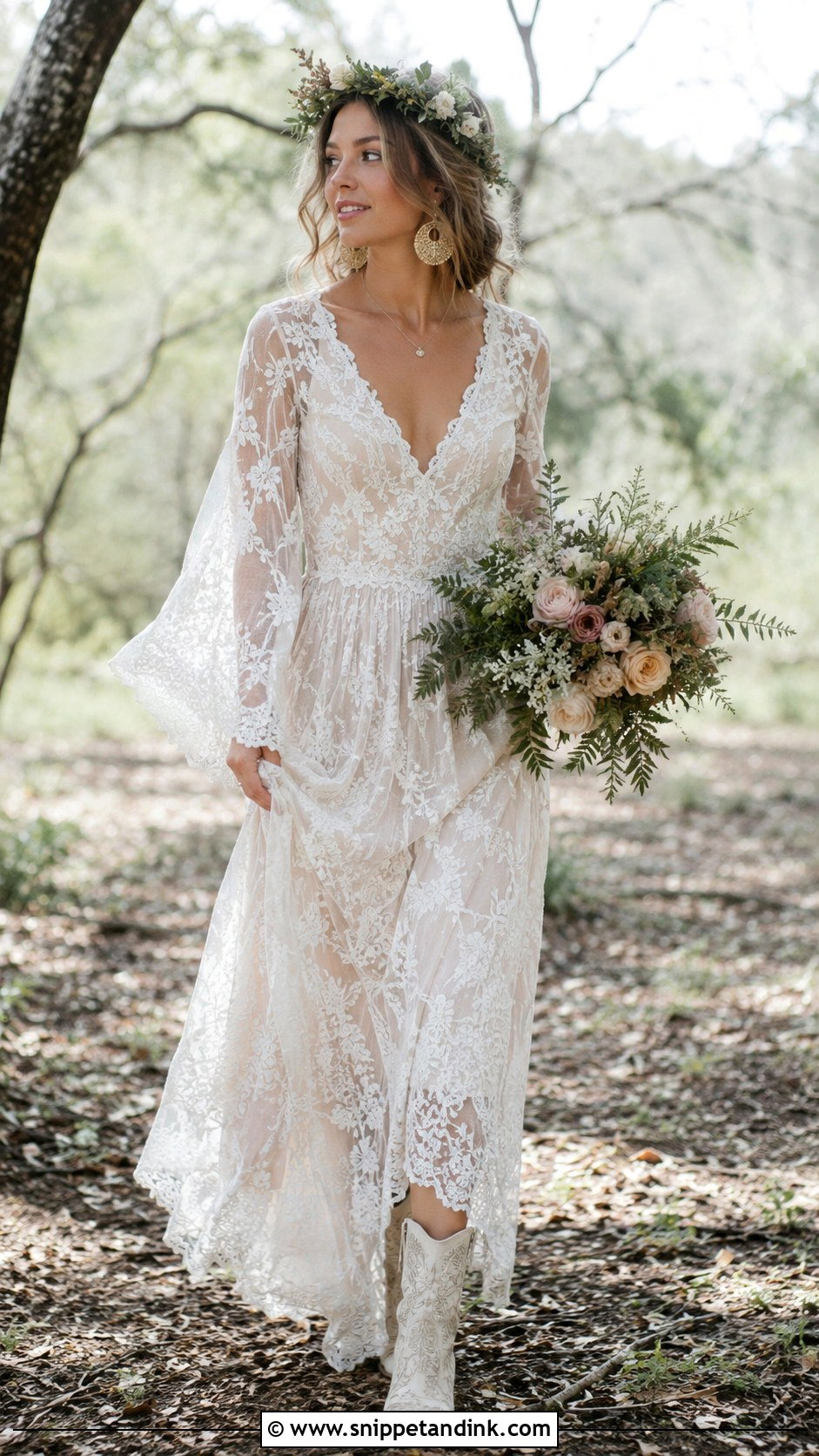 Boho Lace Whimsical Bridal Look - Snippet and Ink - 20 Whimsical Bride Ideas