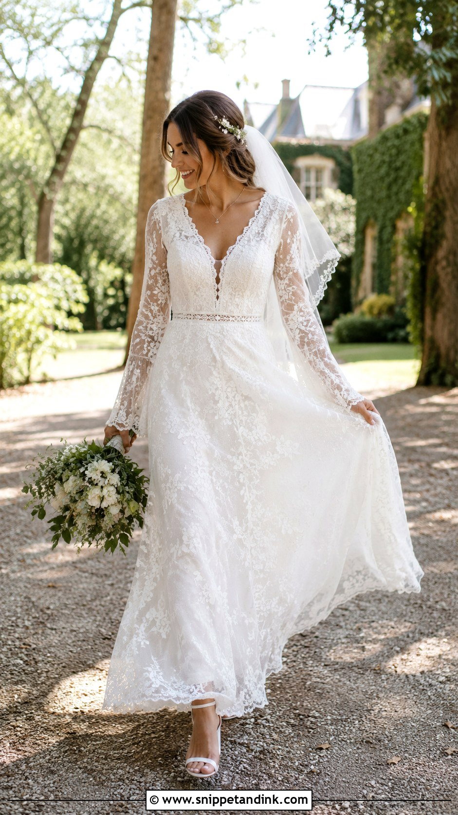 Boho Long Sleeve A Line Wedding Dress - Snippet and Ink - 20 Long Sleeve a Line Wedding Dress Ideas