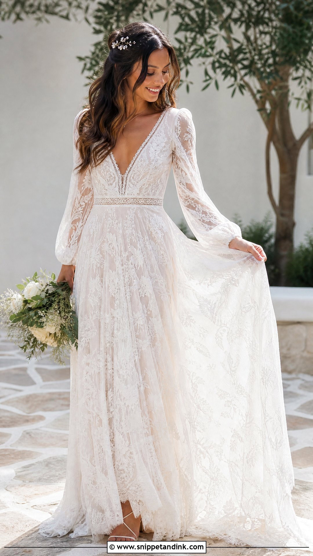 Boho Long Sleeve Wedding Dress - Snippet and Ink - 25 Romantic Long Sleeve Wedding Dress Ideas