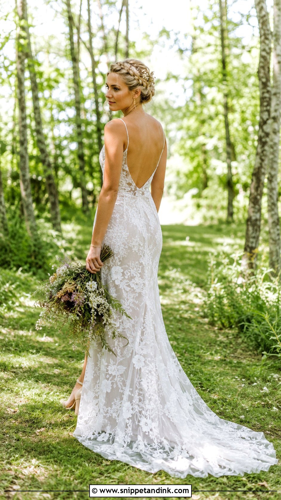 Boho Low Back Lace Wedding Dress - Snippet and Ink - 20 Low Back Lace Wedding Dress Ideas