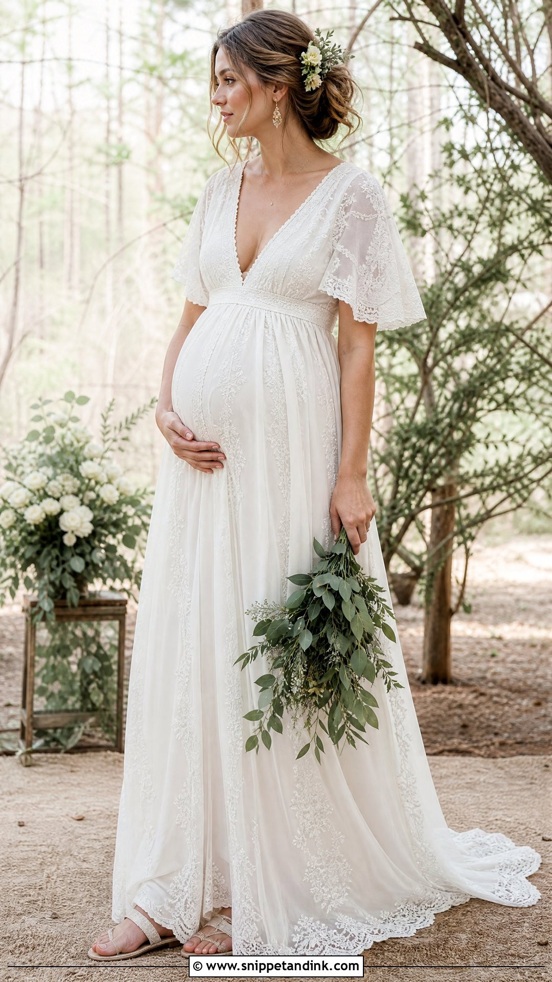 Boho Maternity Wedding Gown - Snippet and Ink - 20 Wedding Gown for Pregnant Brides Ideas
