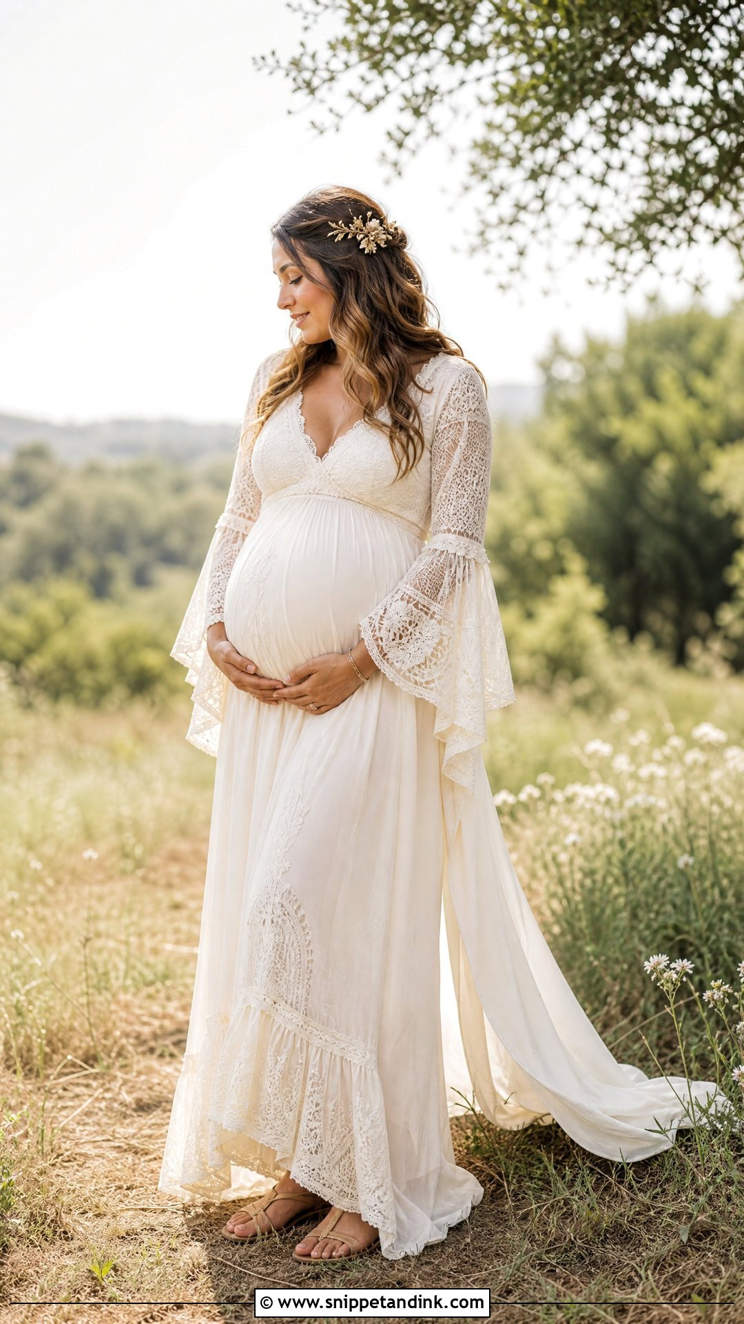 Boho Maternity Wedding Gown - Snippet and Ink - 25 Maternity Wedding Gown Ideas