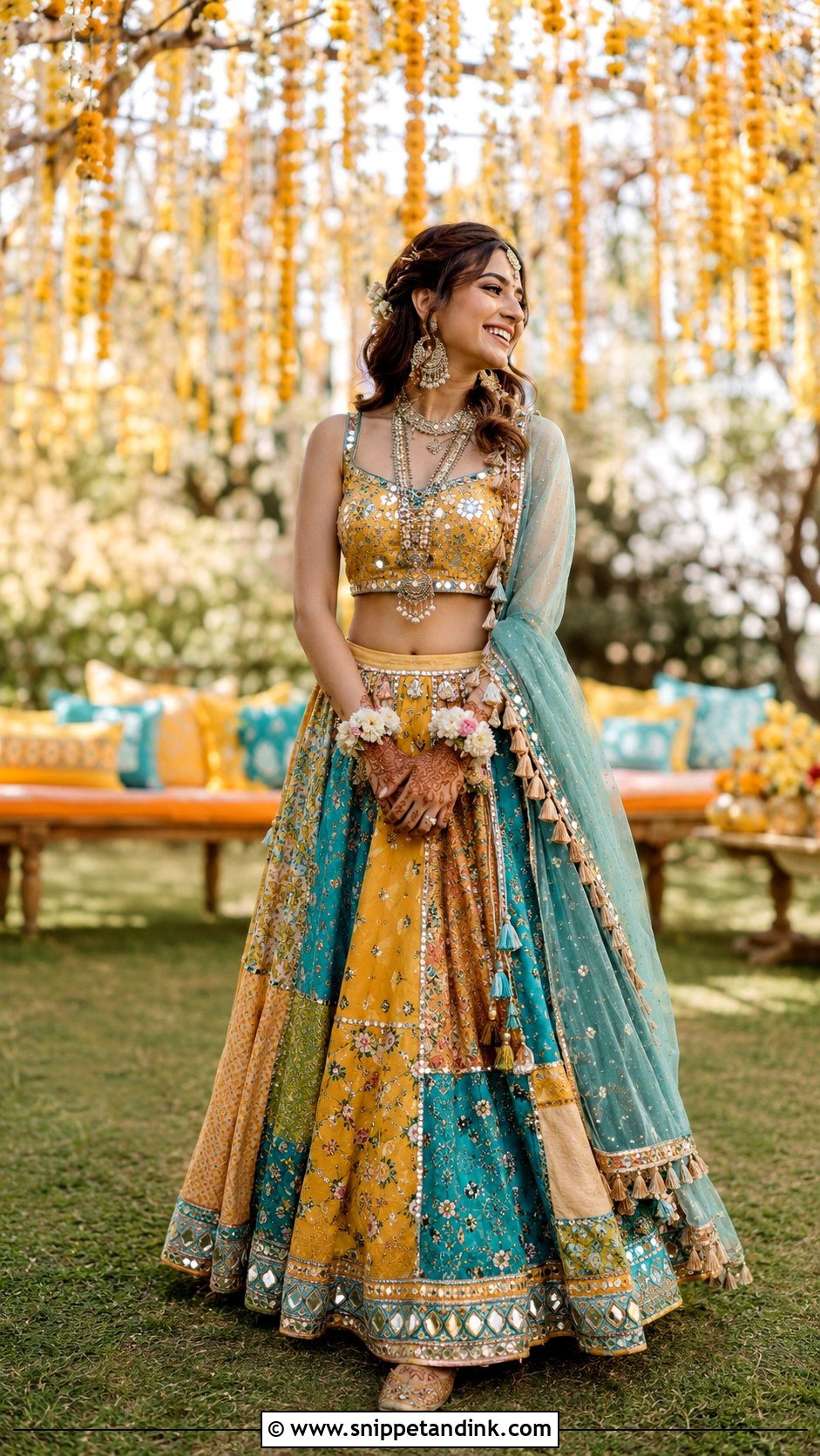 Boho Mehndi Lehenga For Bride - Snippet and Ink - 25 Mehndi Dress Ideas for Bride