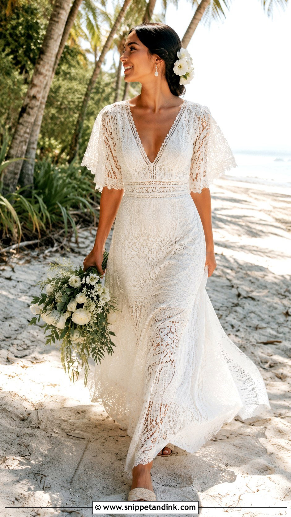 Boho Mexico Beach Wedding Dress - Snippet and Ink - 20 Mexico Wedding Dress Ideas