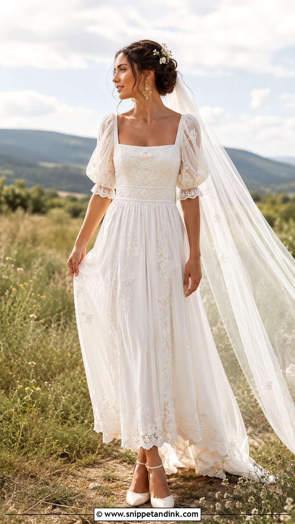 Boho Milkmaid Wedding Dress - Snippet and Ink - 20 Milkmaid Wedding Dress Ideas