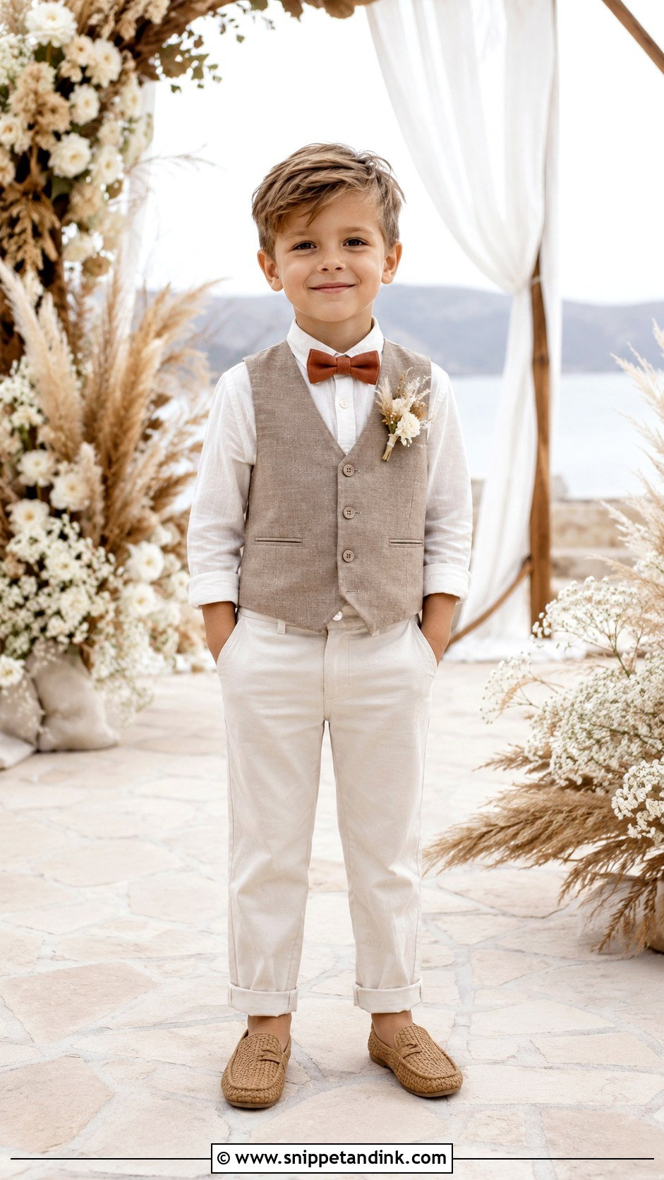 Boho Neutral Little Boy Wedding Outfit - Snippet and Ink - 20 Little Boy Wedding Outfit Ideas