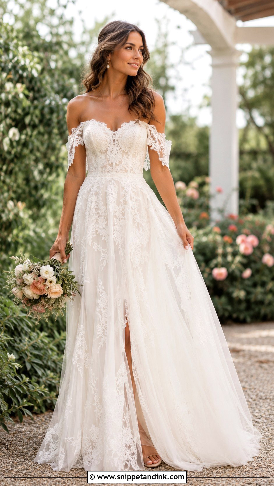 Boho Off Shoulder Wedding Dress - Snippet and Ink - 25 Boho Bride Dress Ideas
