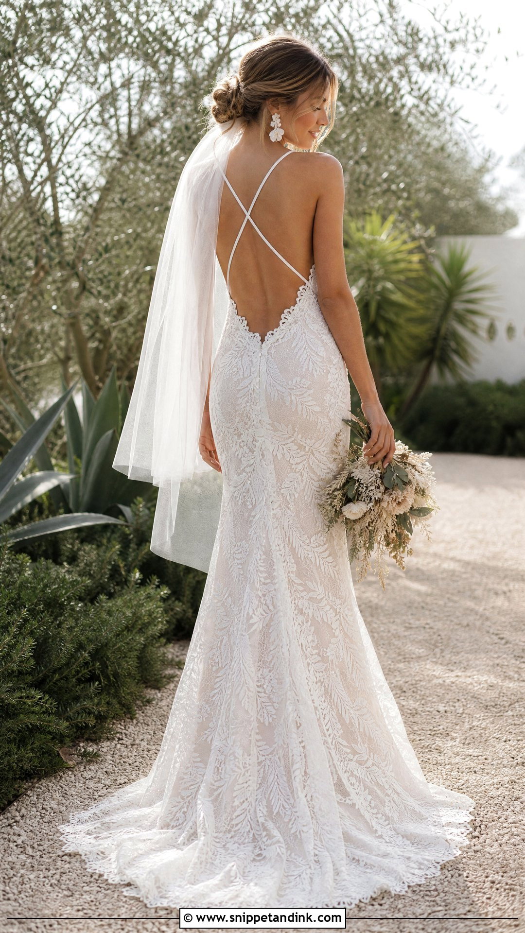 Boho Open Back Mermaid Wedding Dress - Snippet and Ink - 20 Open Back Mermaid Wedding Dress Ideas