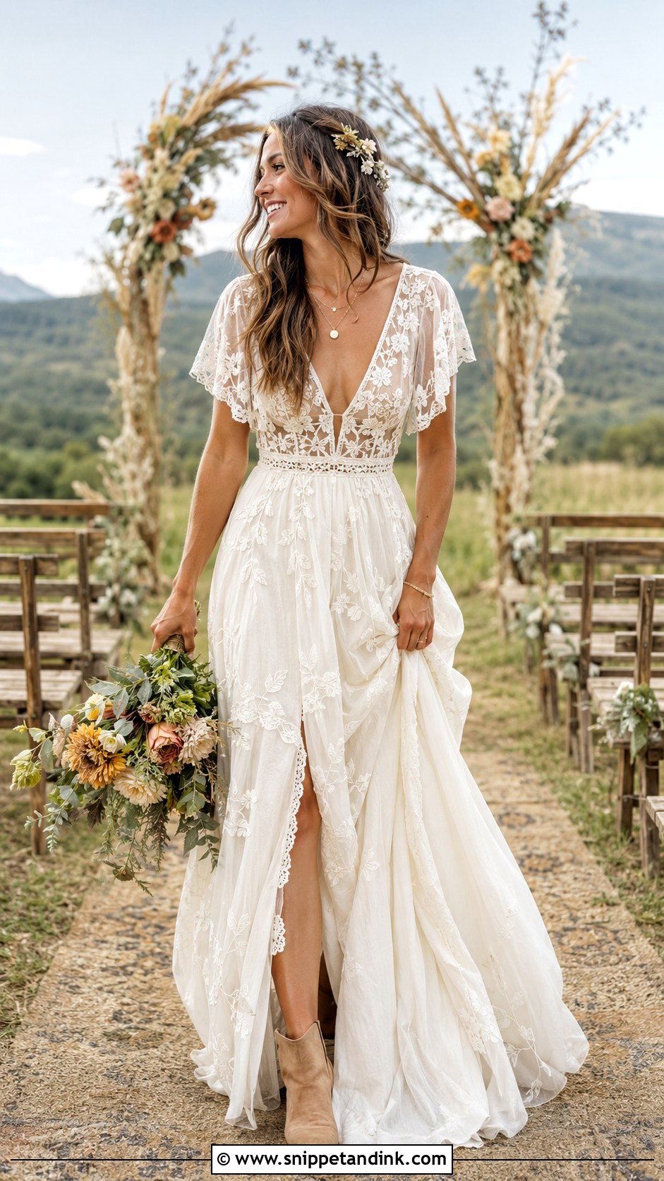 Boho Outdoor Wedding Dress - Snippet and Ink - 20 American Wedding Dress Ideas