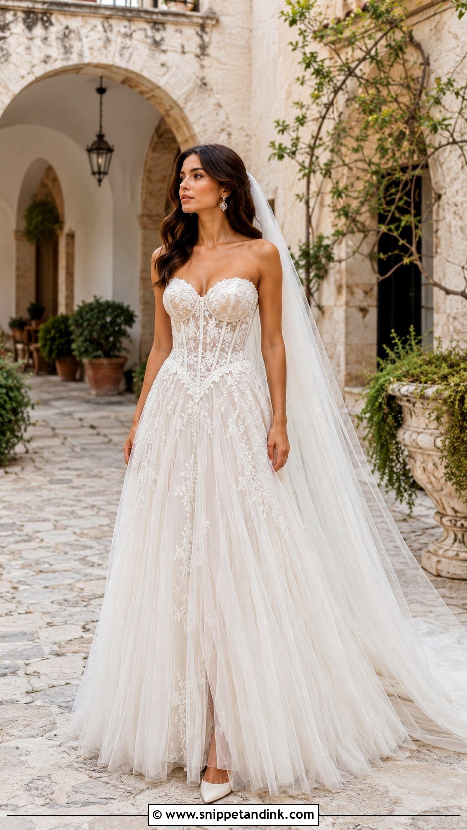 Boho Princess Basque Waist Wedding Dress - Snippet and Ink - 20 Boho Princess Wedding Dress Ideas