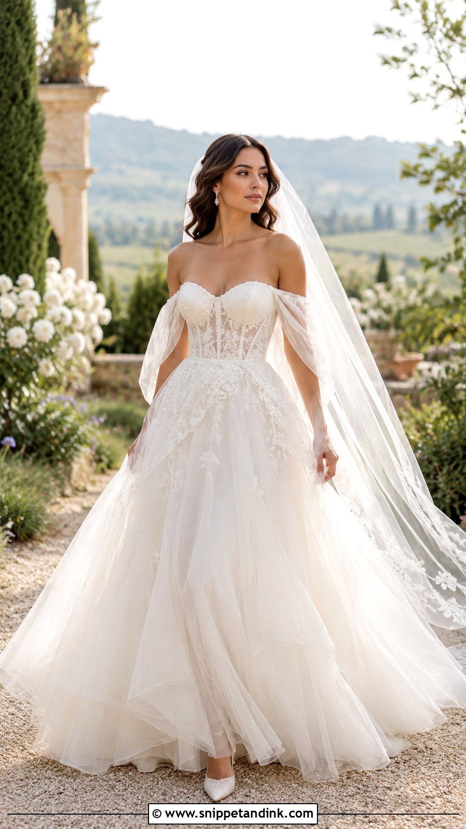 Boho Princess Off the Shoulder Wedding Dress - Snippet and Ink - 20 Boho Princess Wedding Dress Ideas