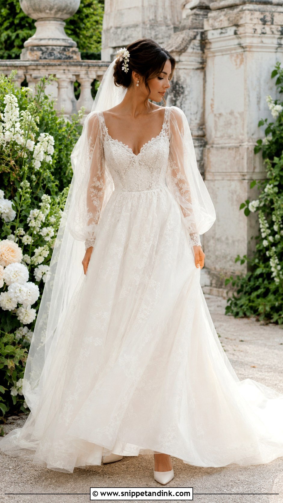 Boho Princess Puff Sleeve Wedding Dress - Snippet and Ink - 20 Boho Princess Wedding Dress Ideas