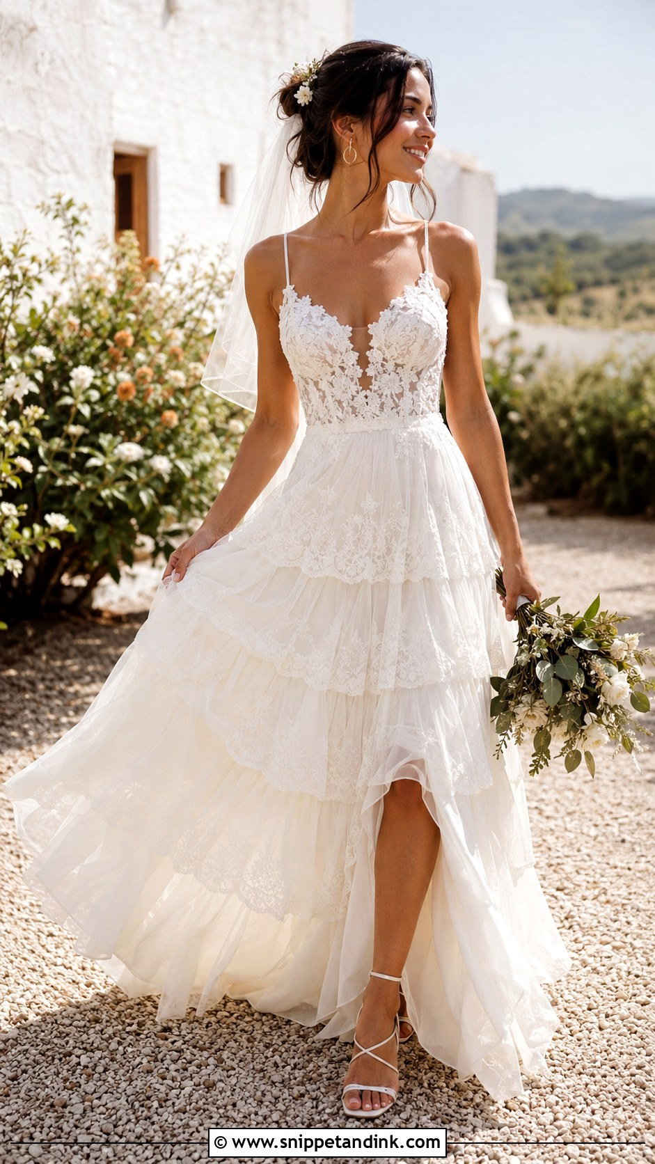 Boho Princess Tiered Wedding Dress - Snippet and Ink - 20 Boho Princess Wedding Dress Ideas