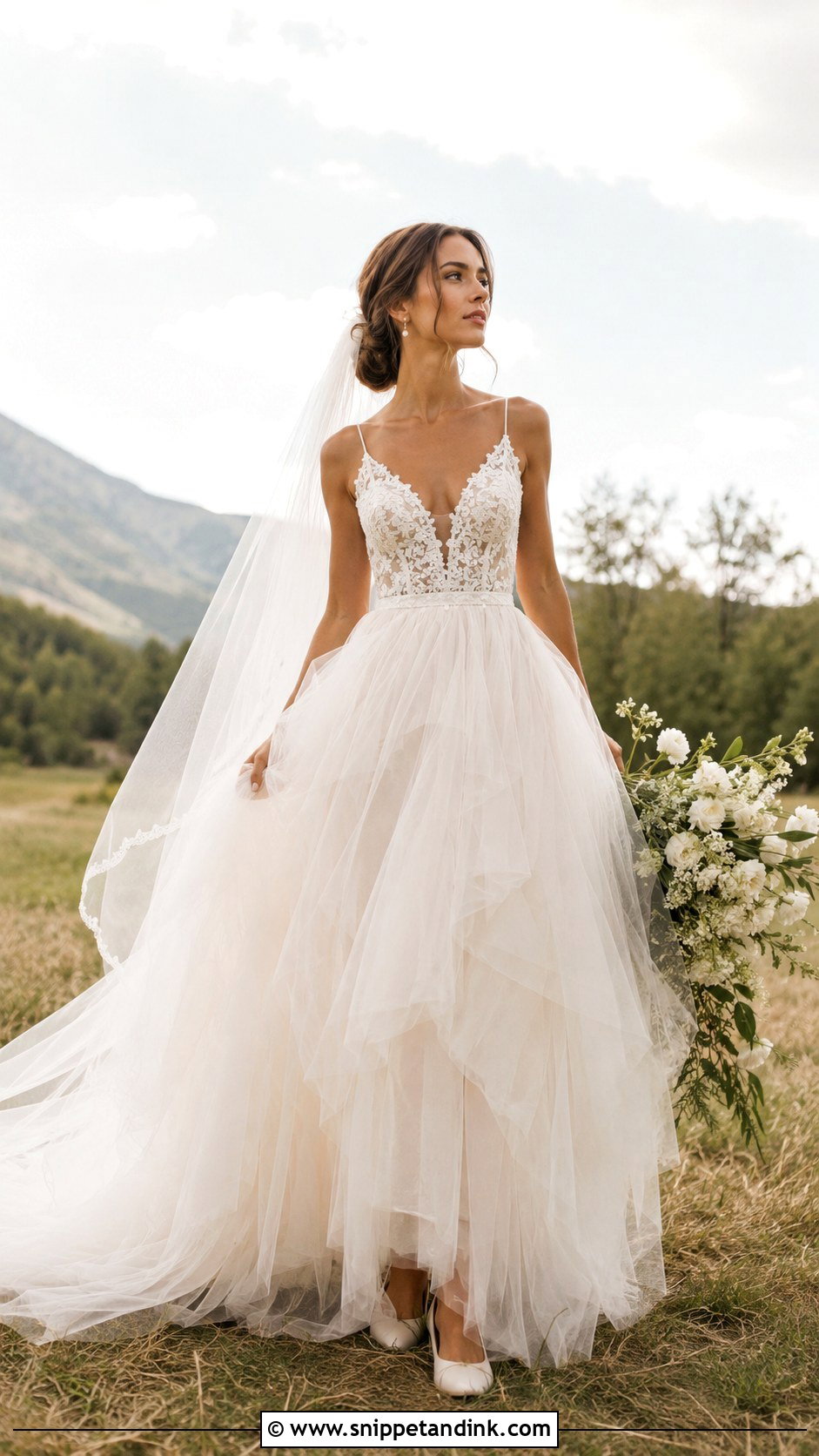 Boho Princess Tulle Ball Gown Wedding Dress - Snippet and Ink - 20 Boho Princess Wedding Dress Ideas