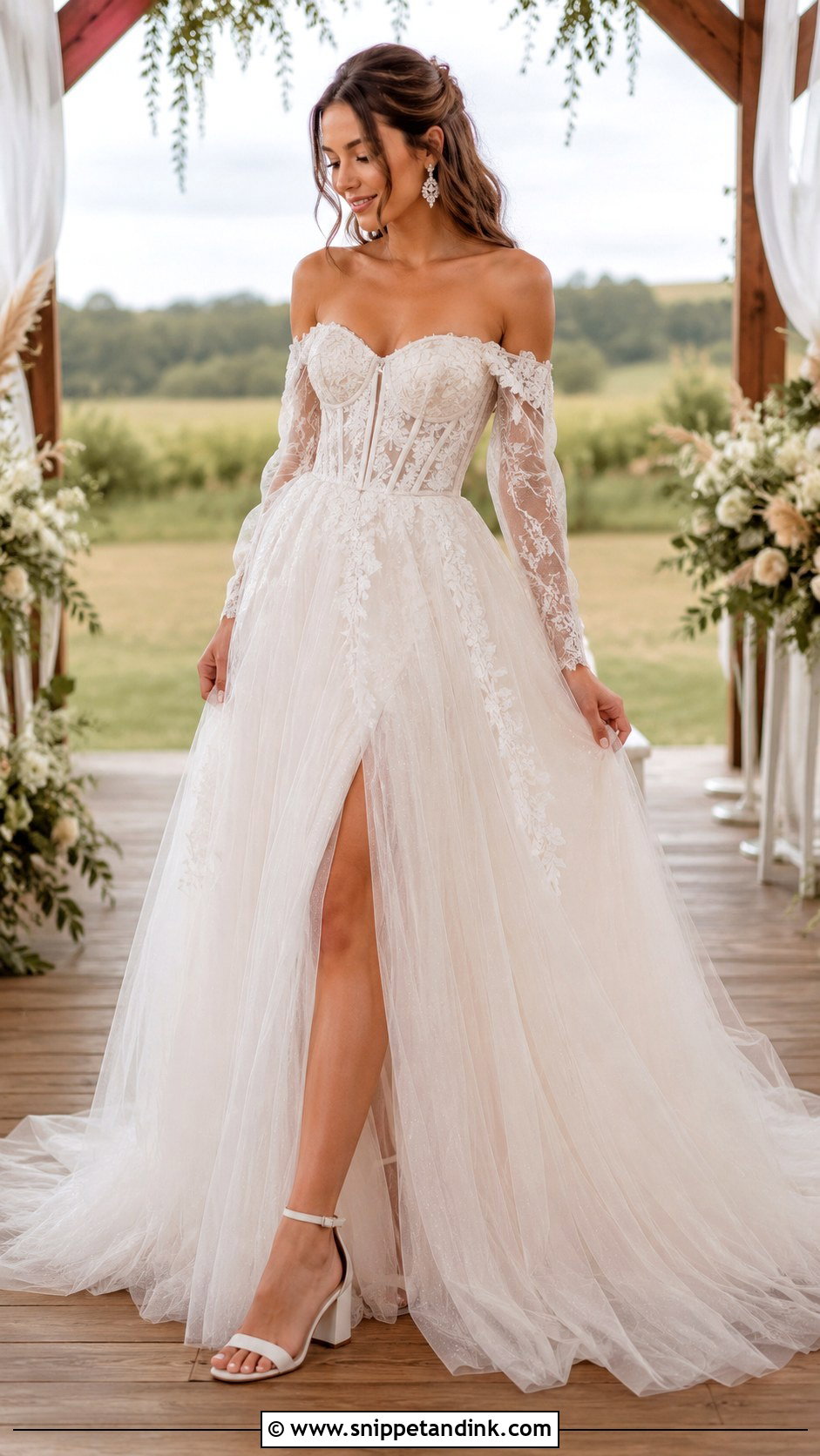 Boho Princess Wedding Dress With Detachable Sleeves - Snippet and Ink - 20 Boho Princess Wedding Dress Ideas
