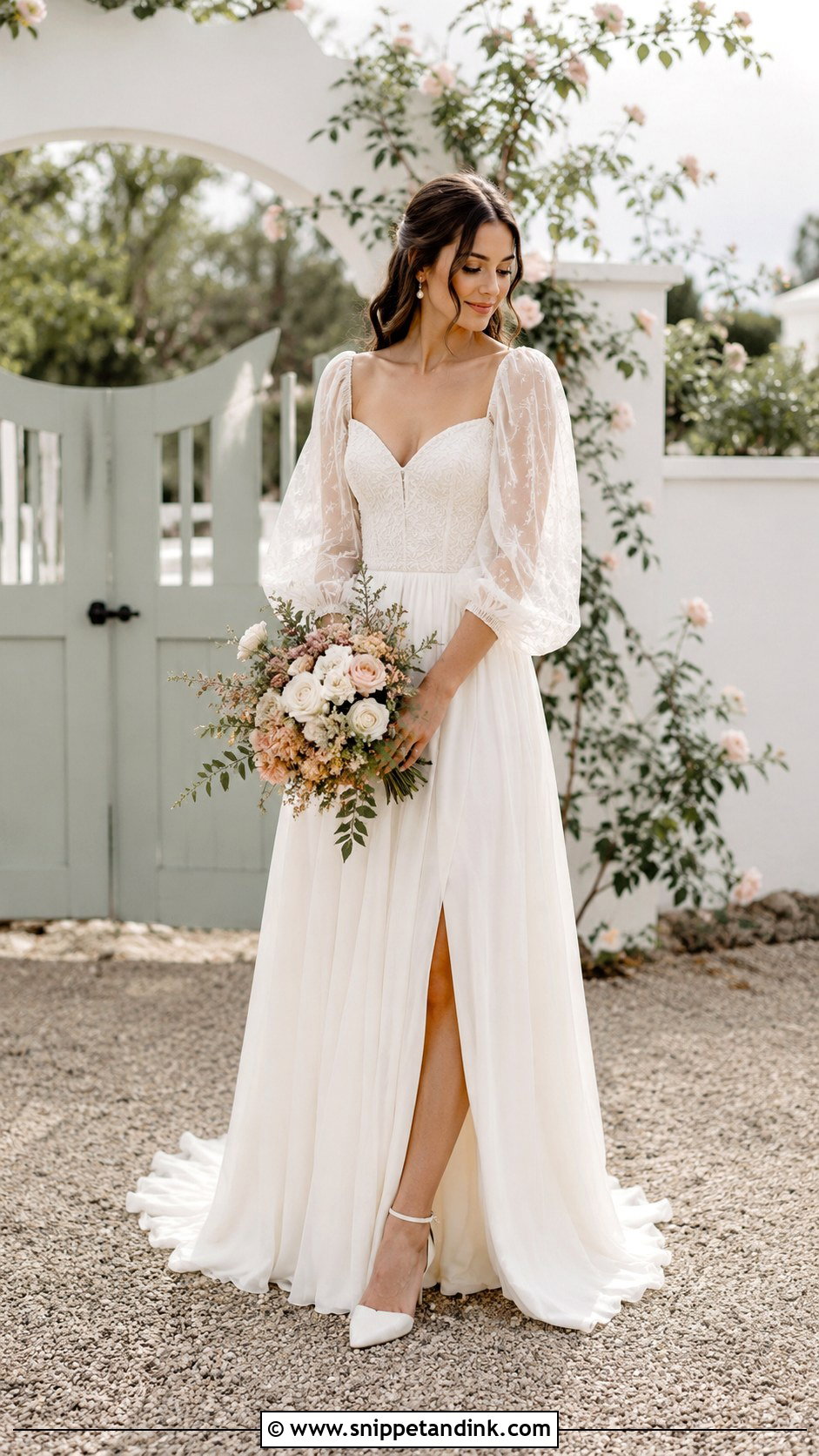 Boho Puff Sleeve Wedding Dress - Snippet and Ink - 25 Boho Bride Dress Ideas
