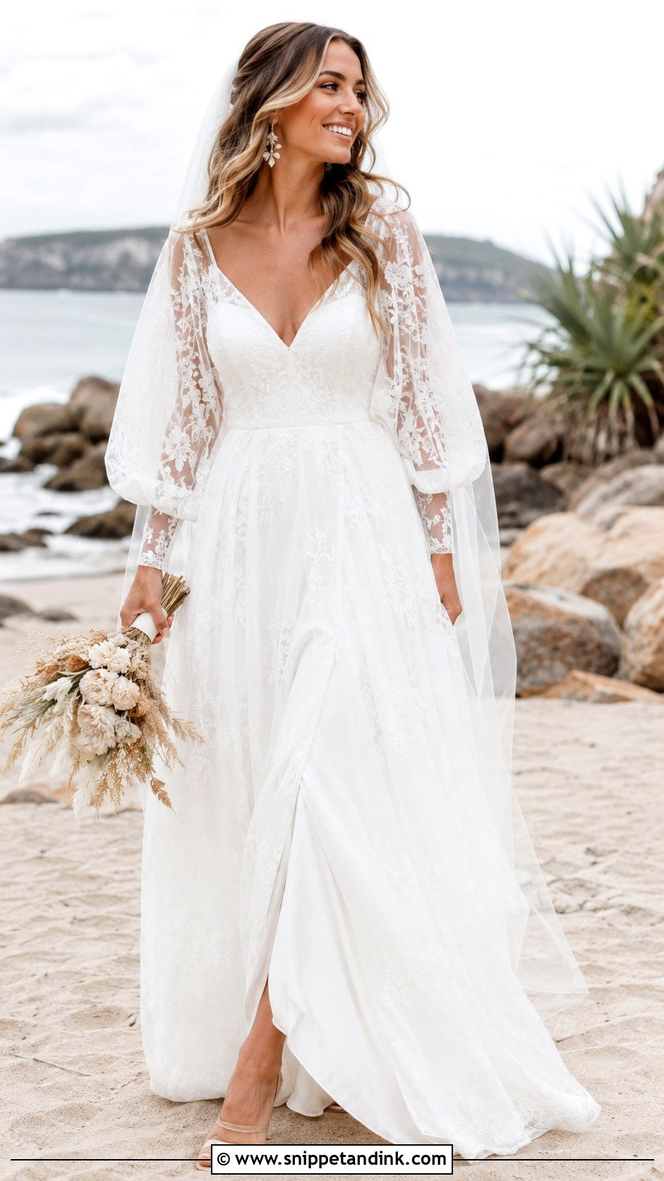 Boho Puffy Sleeve Wedding Dress - Snippet and Ink - 25 Wedding Dress Puffy Sleeves