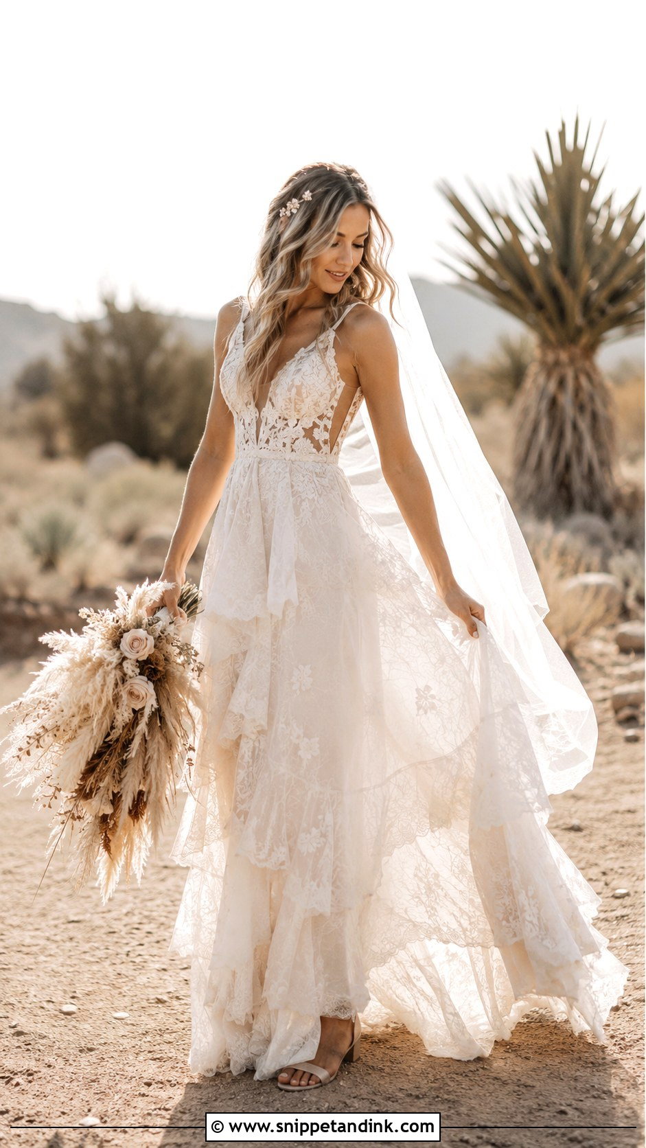 Boho Ruffle Wedding Dress - Snippet and Ink - 25 Ruffle Wedding Dress Ideas