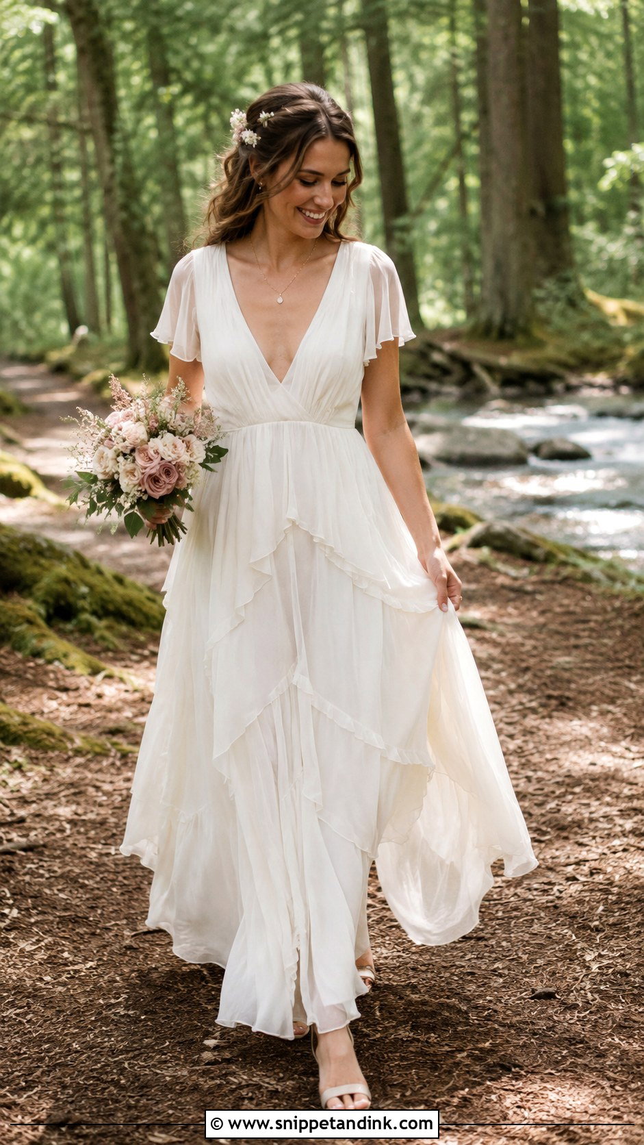 Boho Ruffled Wedding Dress - Snippet and Ink - 20 Ruffled Wedding Dress Ideas