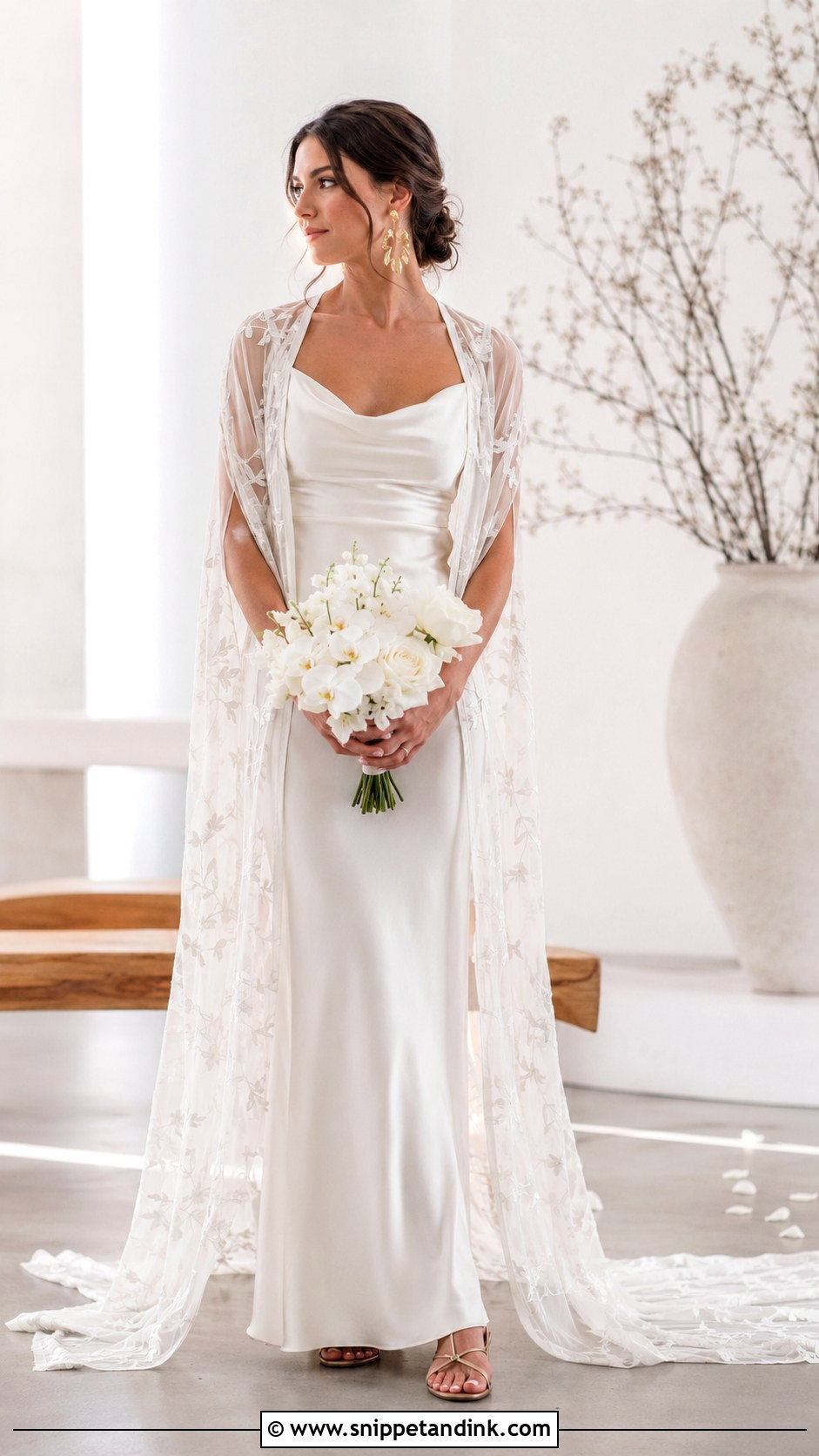 Boho Satin Slip Wedding Dress - Snippet and Ink - 20 Bohem Gelinlik Wedding Ideas