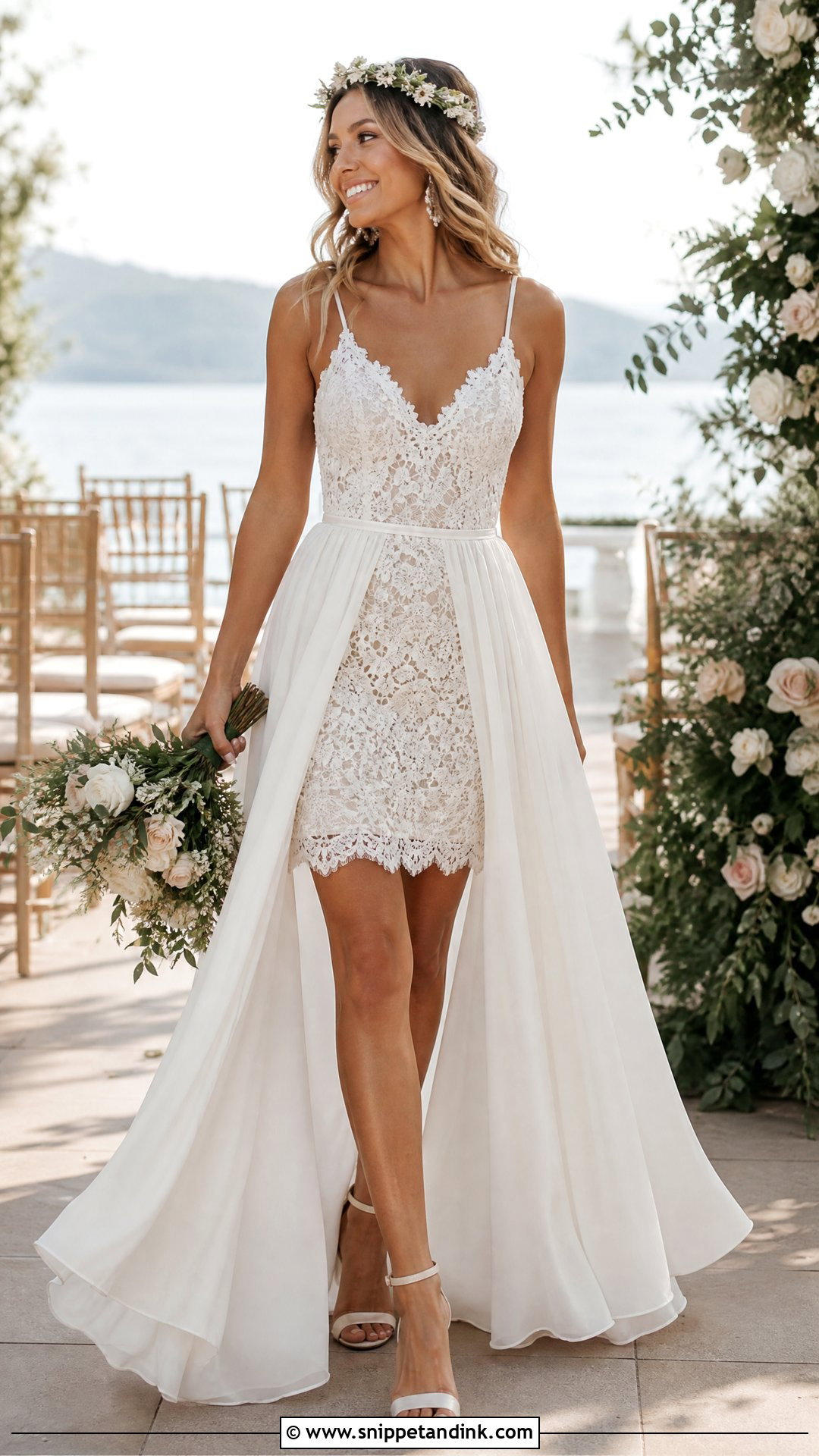 Boho Short Wedding Dress With Detachable Skirt - Snippet and Ink - 25 Boho Short Wedding Dress Ideas