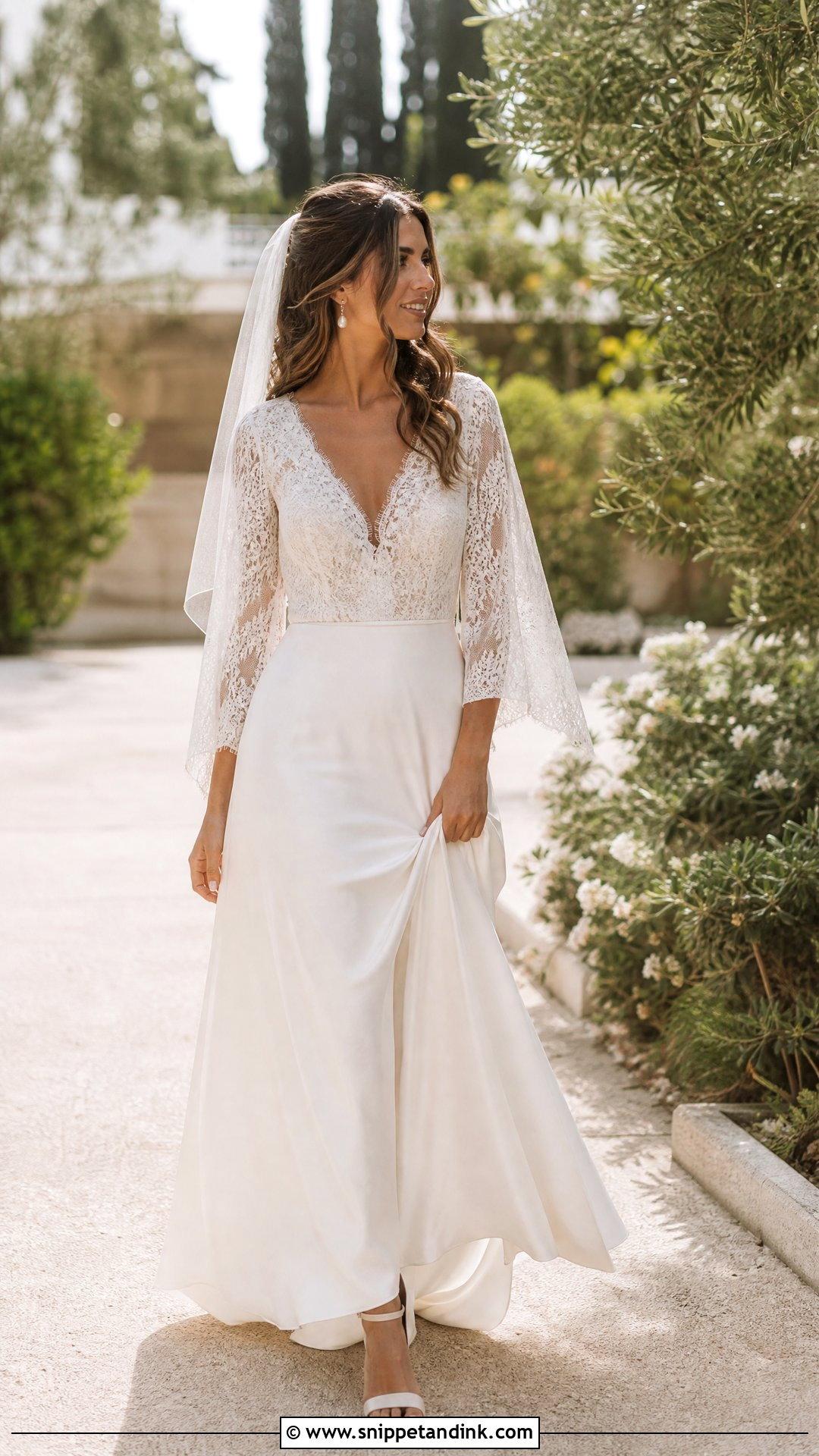 Boho Silk And Lace Wedding Dress - Snippet and Ink - 25 Silk and Lace Wedding Dress Ideas