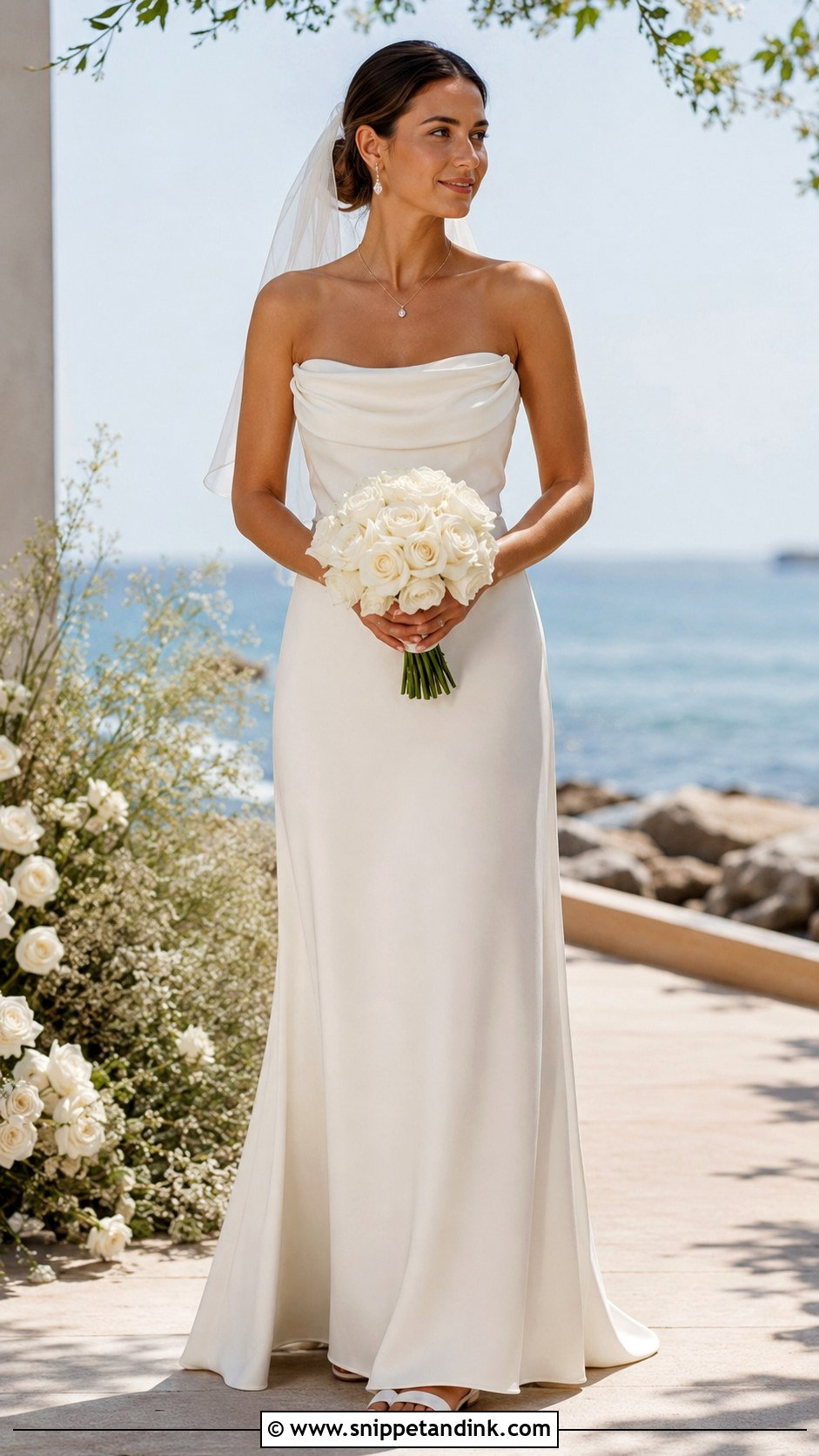 Boho Strapless Draped Beach Wedding Dress - Snippet and Ink - 20 Boho Simple Beach Wedding Dress Ideas