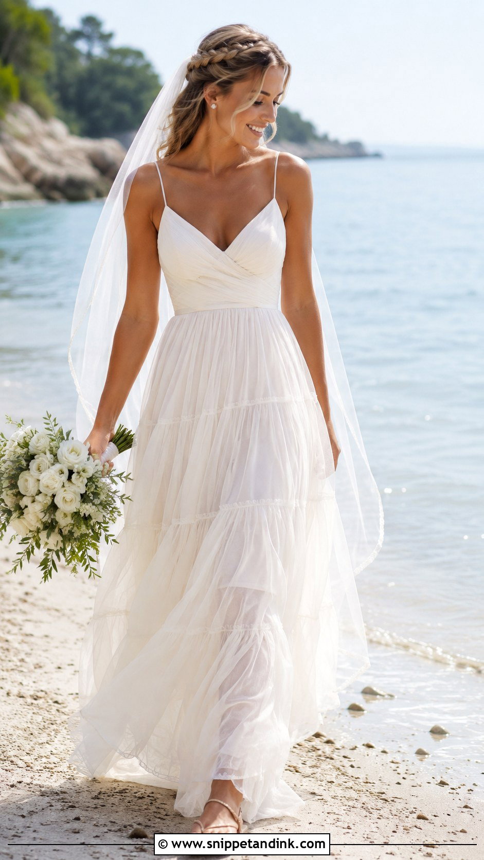Boho Tiered Tulle Beach Wedding Dress - Snippet and Ink - 20 Boho Simple Beach Wedding Dress Ideas