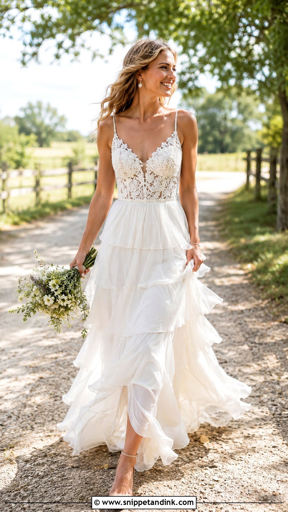 Boho Tiered Wedding Dress - Snippet and Ink - 25 Boho Bride Dress Ideas