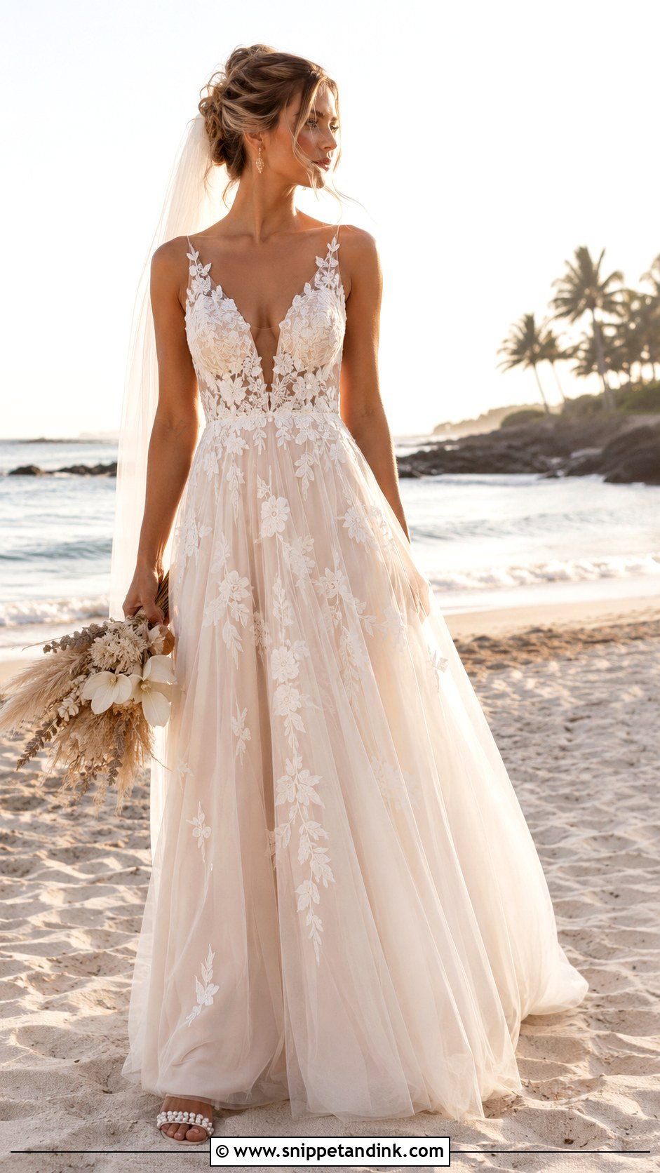 Boho Tulle Beach Wedding Dress - Snippet and Ink - 25 Beachy Wedding Dress Boho Ideas