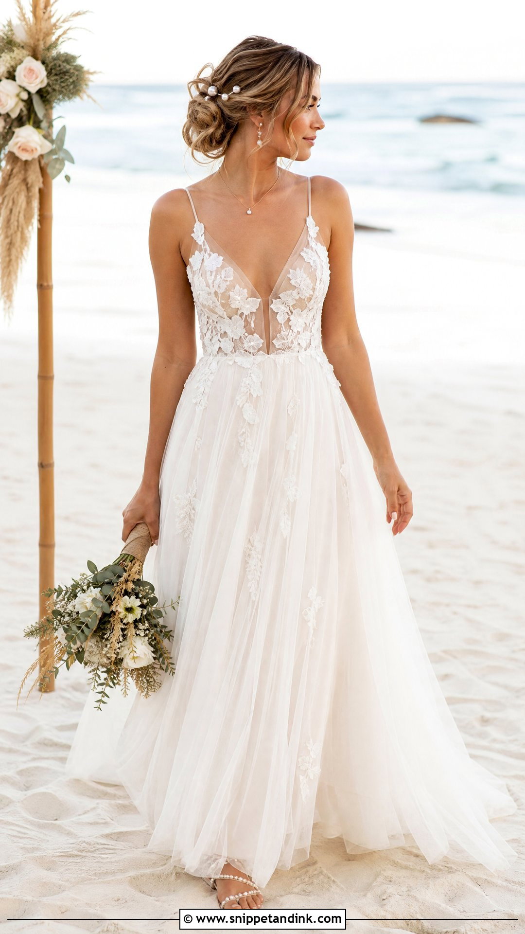 Boho Tulle Beach Wedding Dress - Snippet and Ink - 25 Beach Wedding Dress Boho Ideas