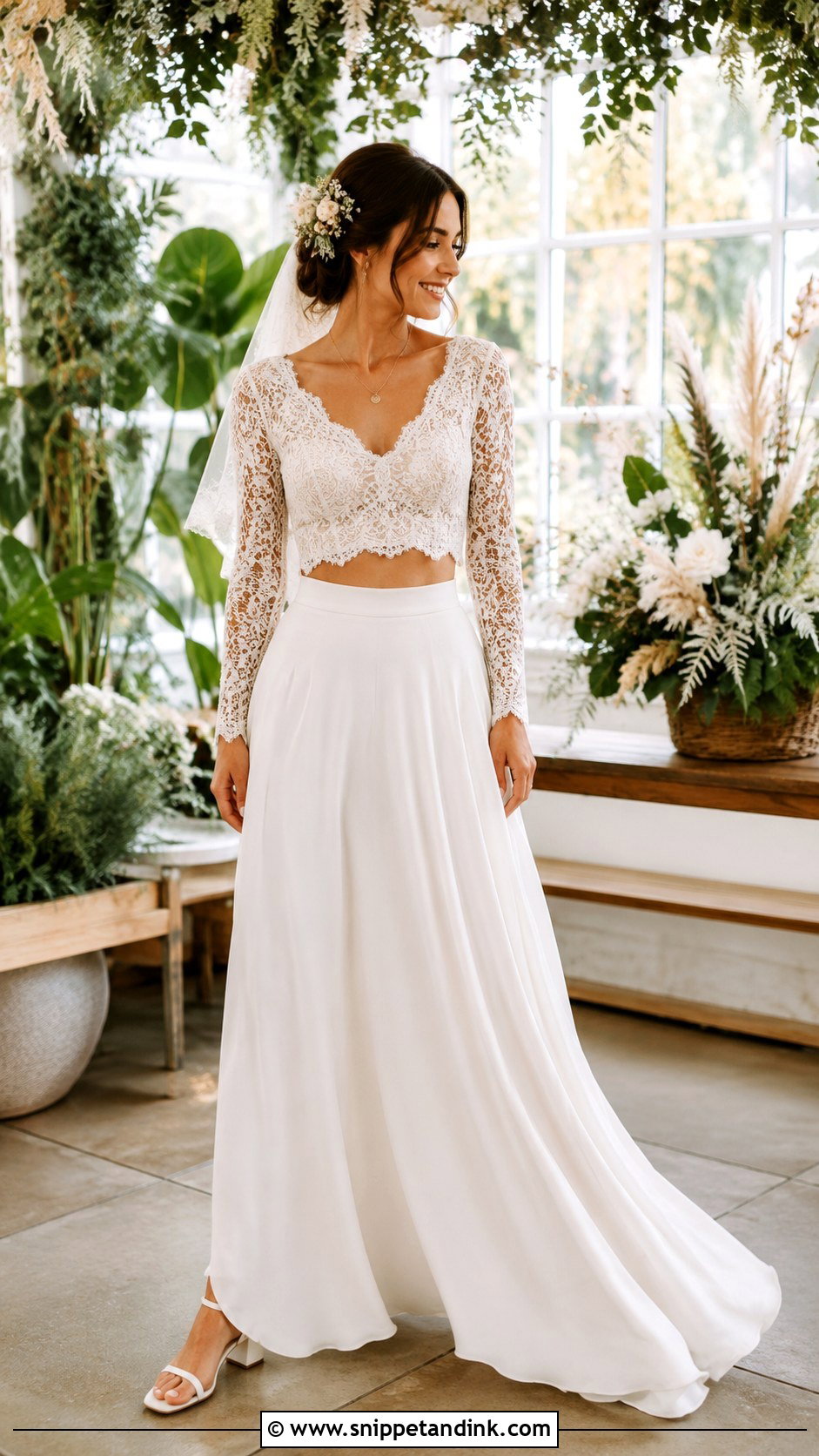 Boho Two Piece Wedding Dress - Snippet and Ink - 20 Bohem Gelinlik Wedding Ideas